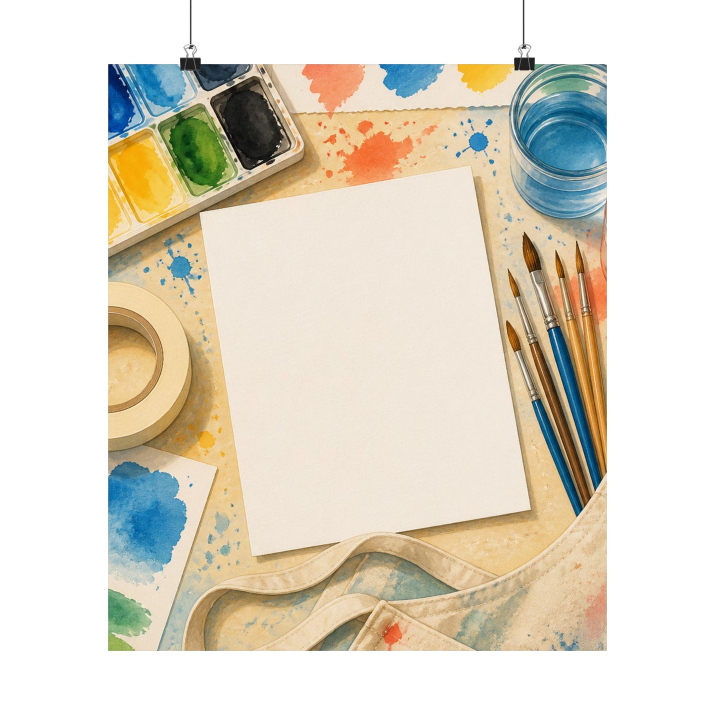 Bright Watercolor Painting Hobby Art Poster