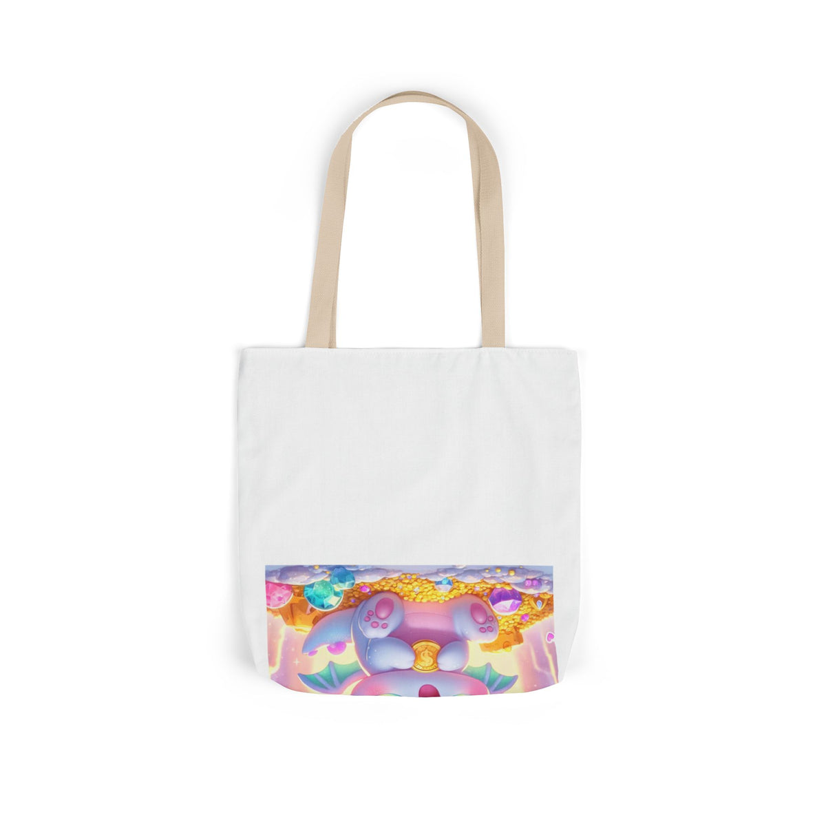 Pastel Treasure Dragon Kawaii Fantasy Canvas Tote Bag