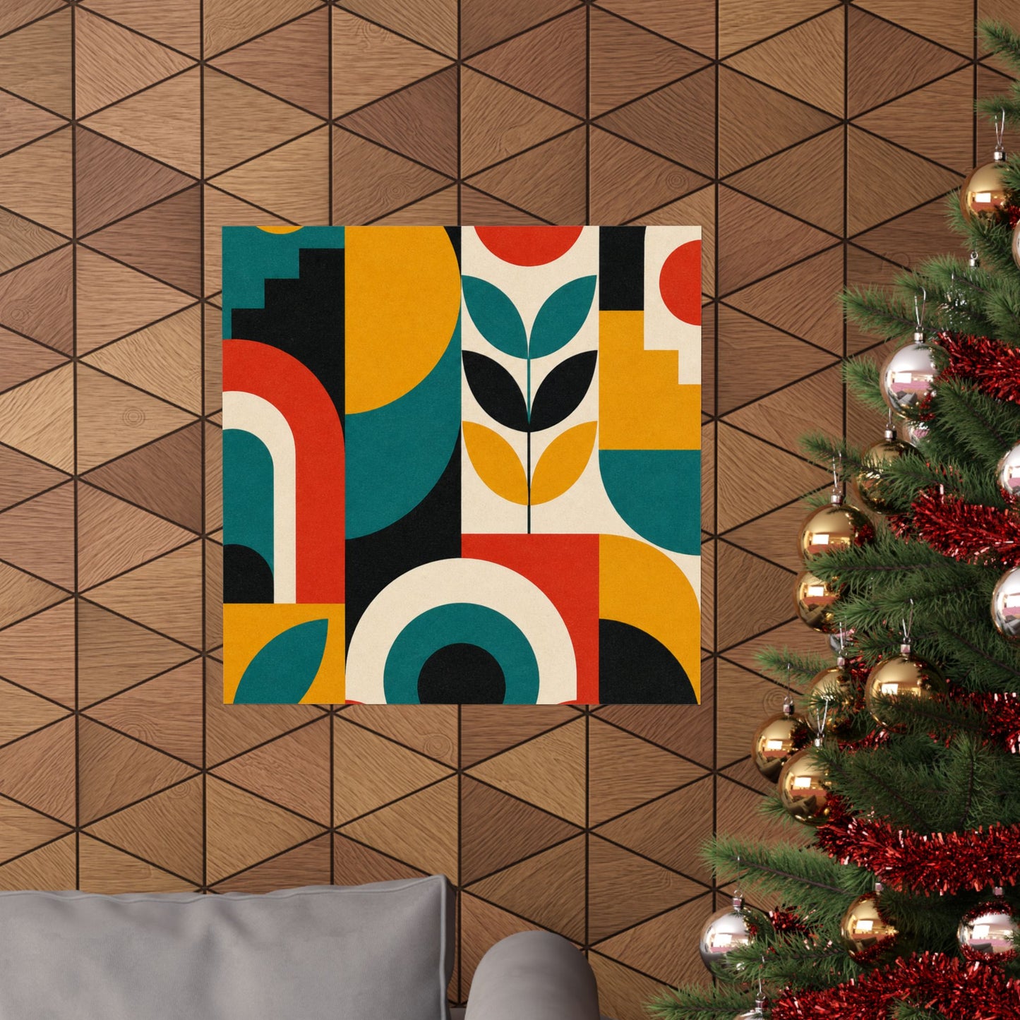 Mid Century Arches Botanical Geometric Abstract Poster
