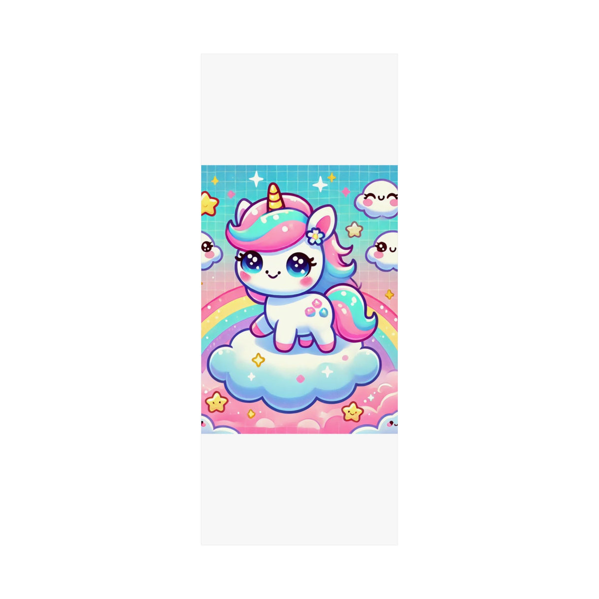 Pastel Rainbow Unicorn Cloud Kawaii Wall Art Poster