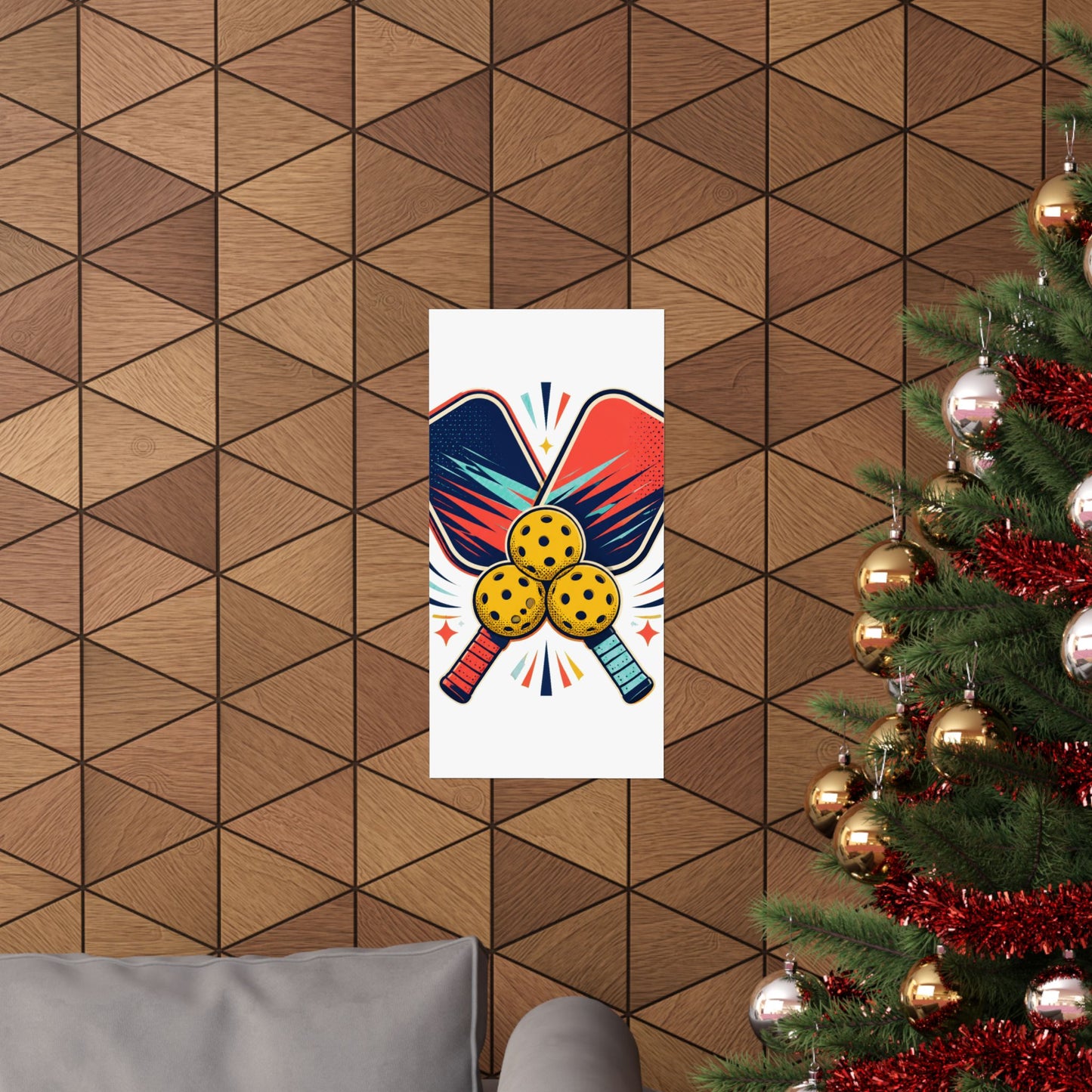 Retro Pickleball Paddles Recreational Sports Art Poster