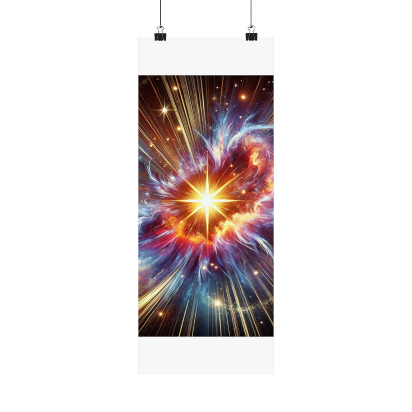 Cosmic Starburst Energy Abstract Space Poster Wall Art Decor