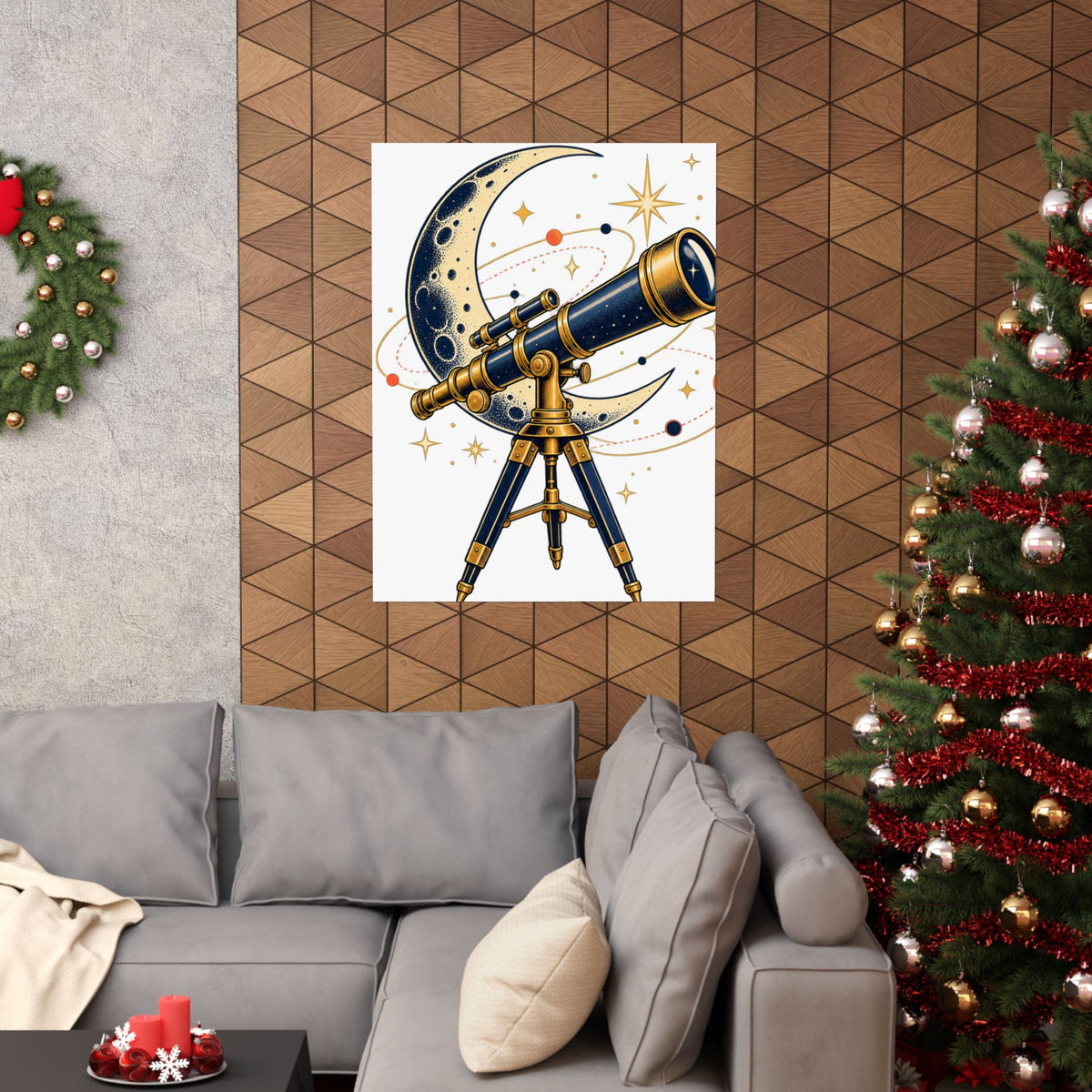 Vintage Telescope Celestial Astronomy Poster