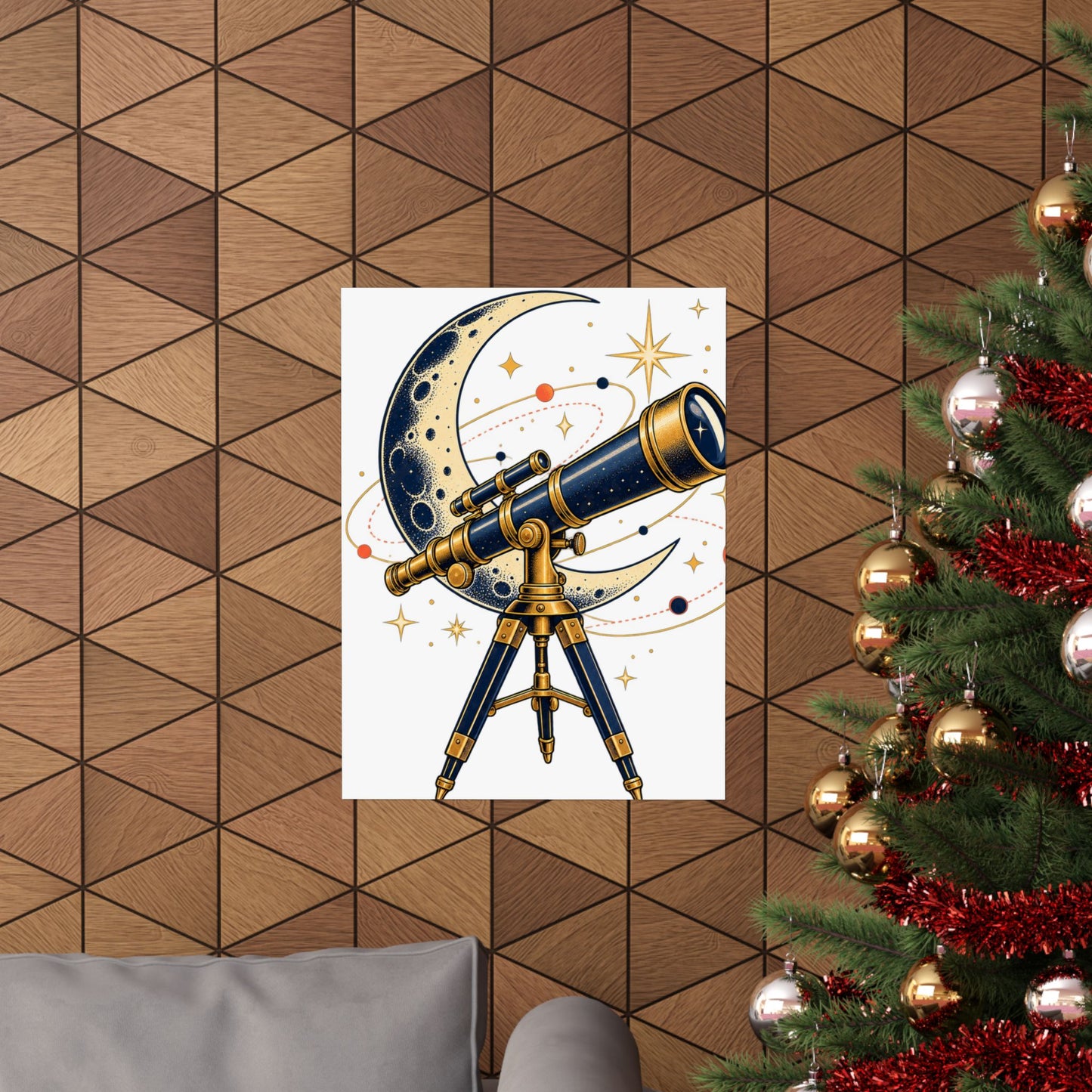 Vintage Telescope Celestial Astronomy Poster