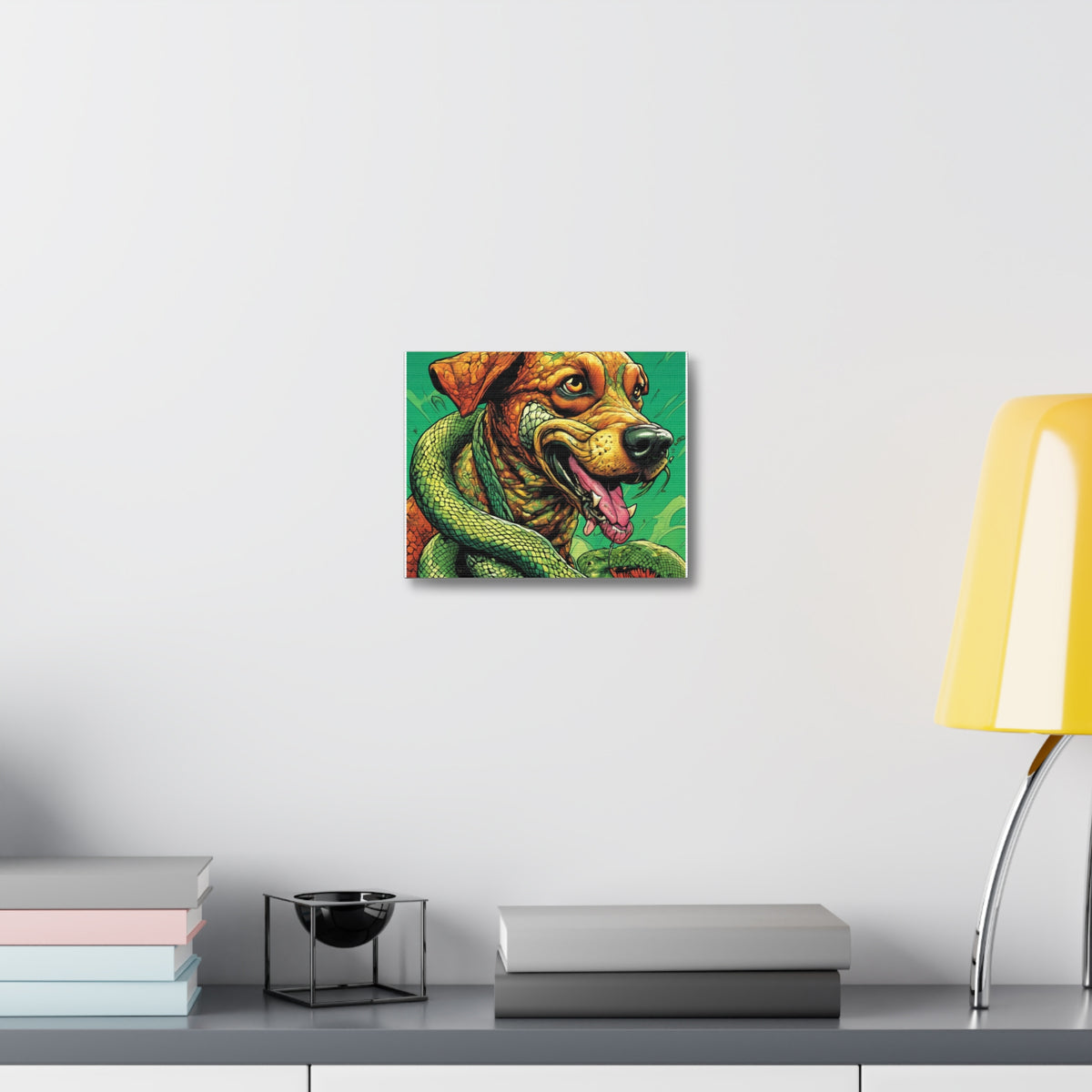 Serpent Guardian Dog Bold Fantasy Creature Canvas Art