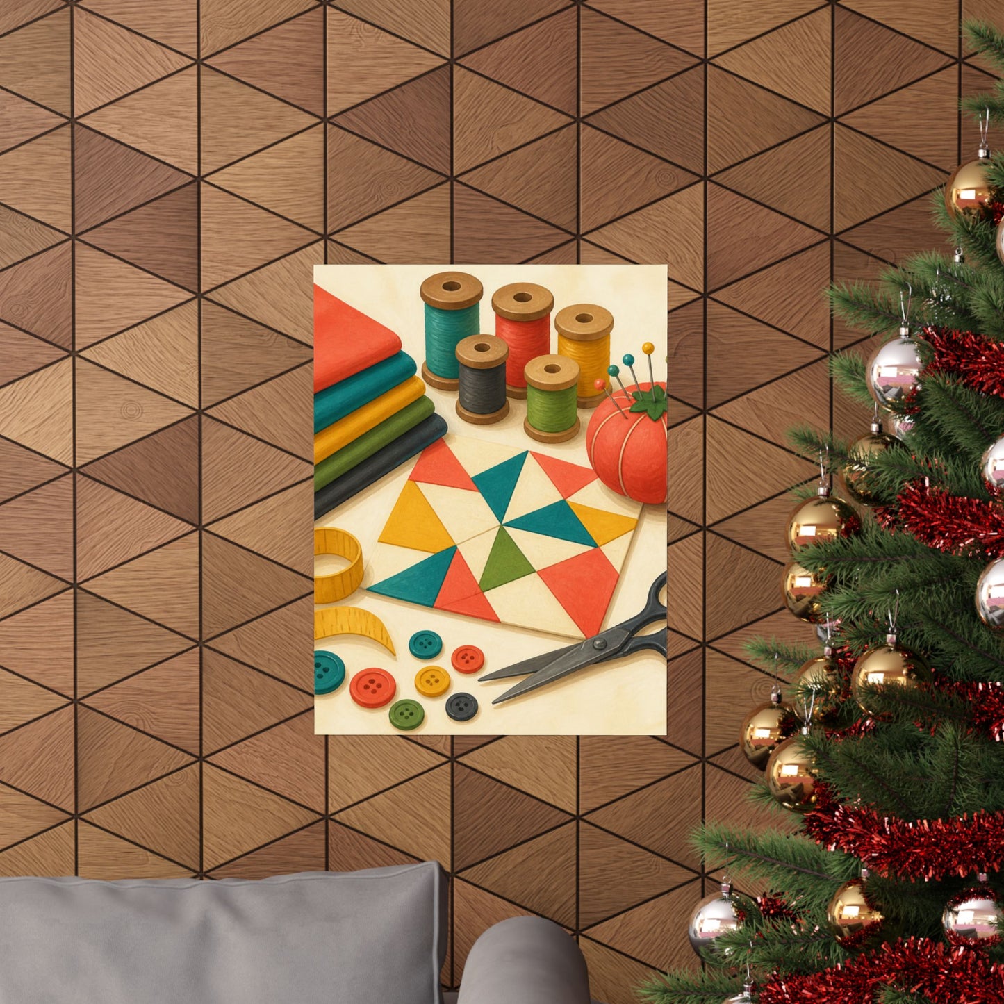 Colorful Sewing and Quilting Hobby Poster