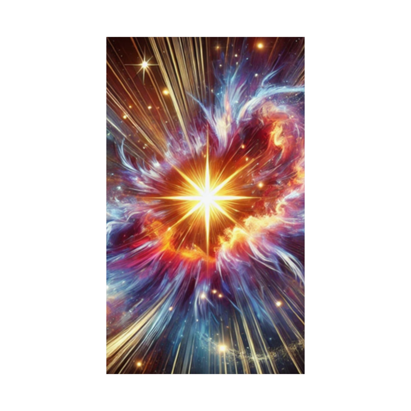Cosmic Starburst Energy Abstract Space Poster Wall Art Decor