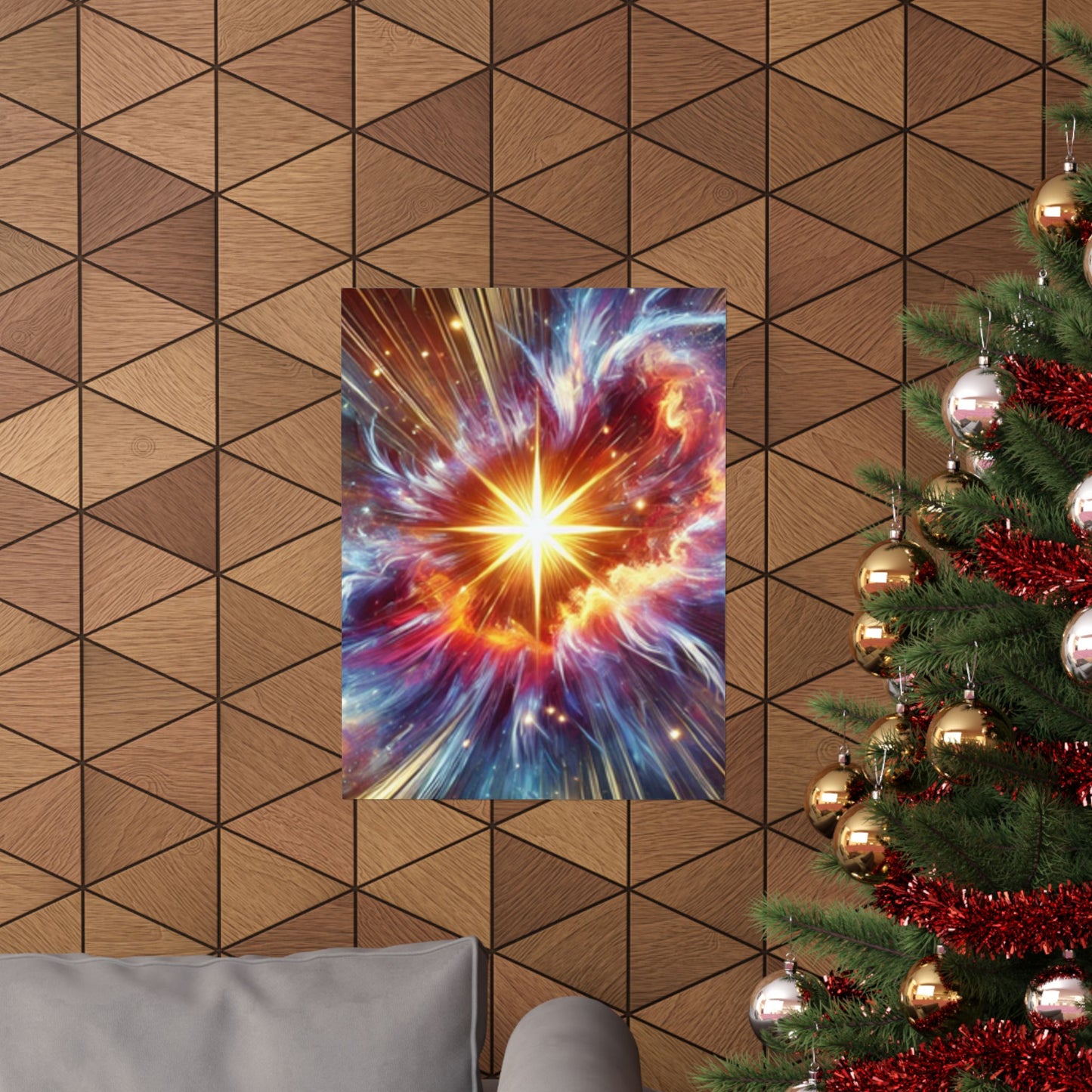 Cosmic Starburst Energy Abstract Space Poster Wall Art Decor