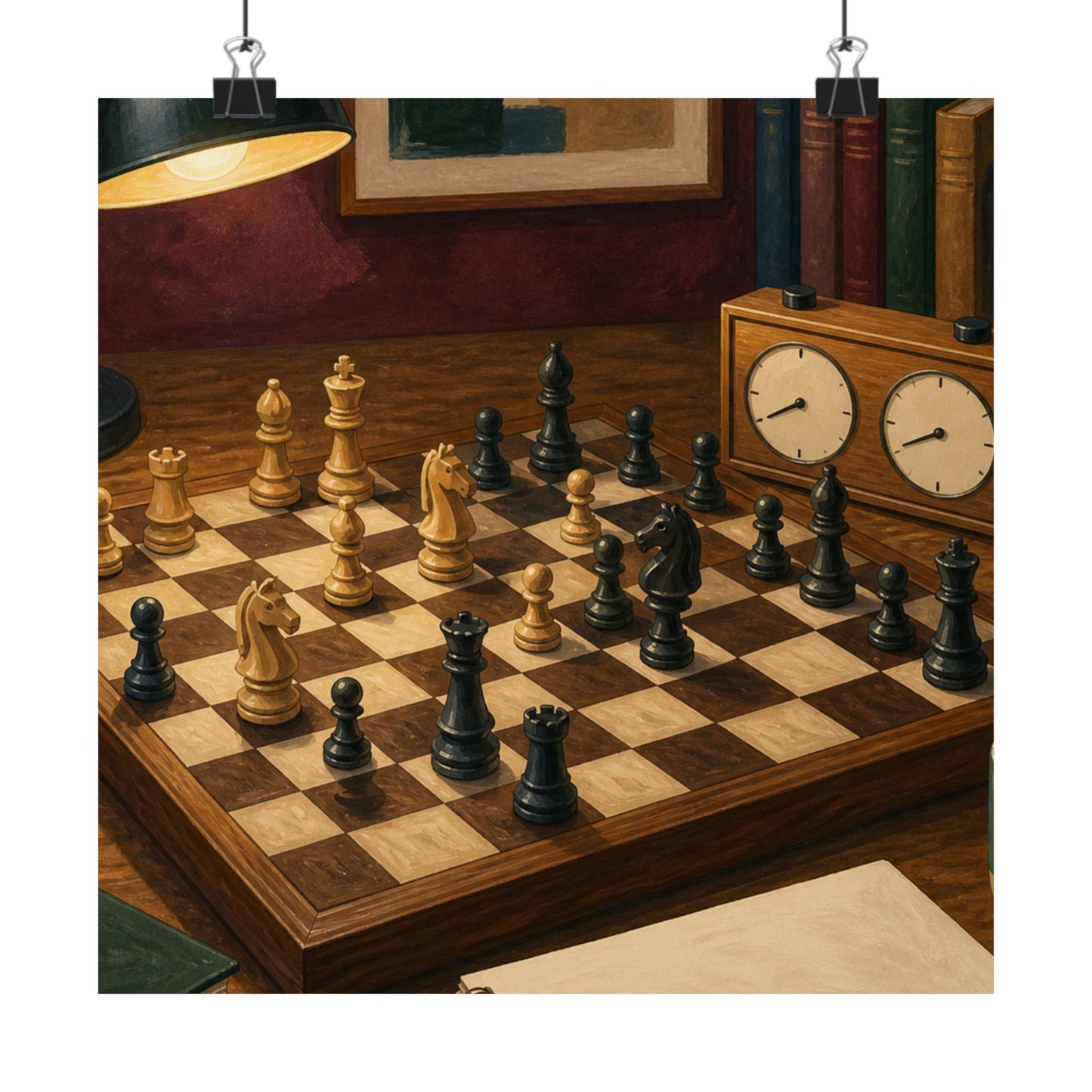 Cozy Chess Strategy Game Hobby Poster