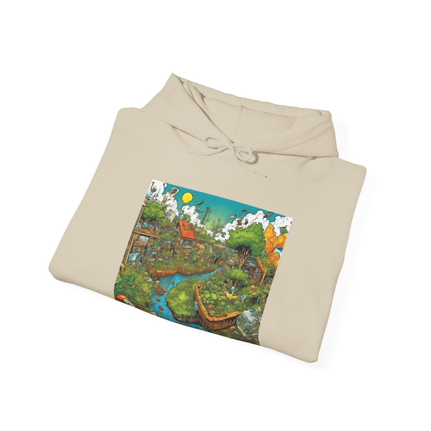 Whimsical Garden Stream Nature Gift Art Hoodie