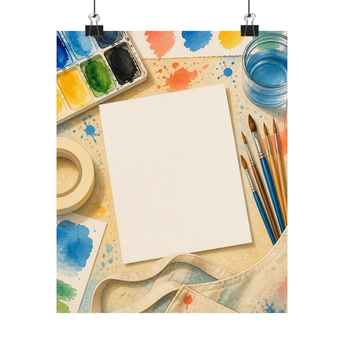 Bright Watercolor Painting Hobby Art Poster