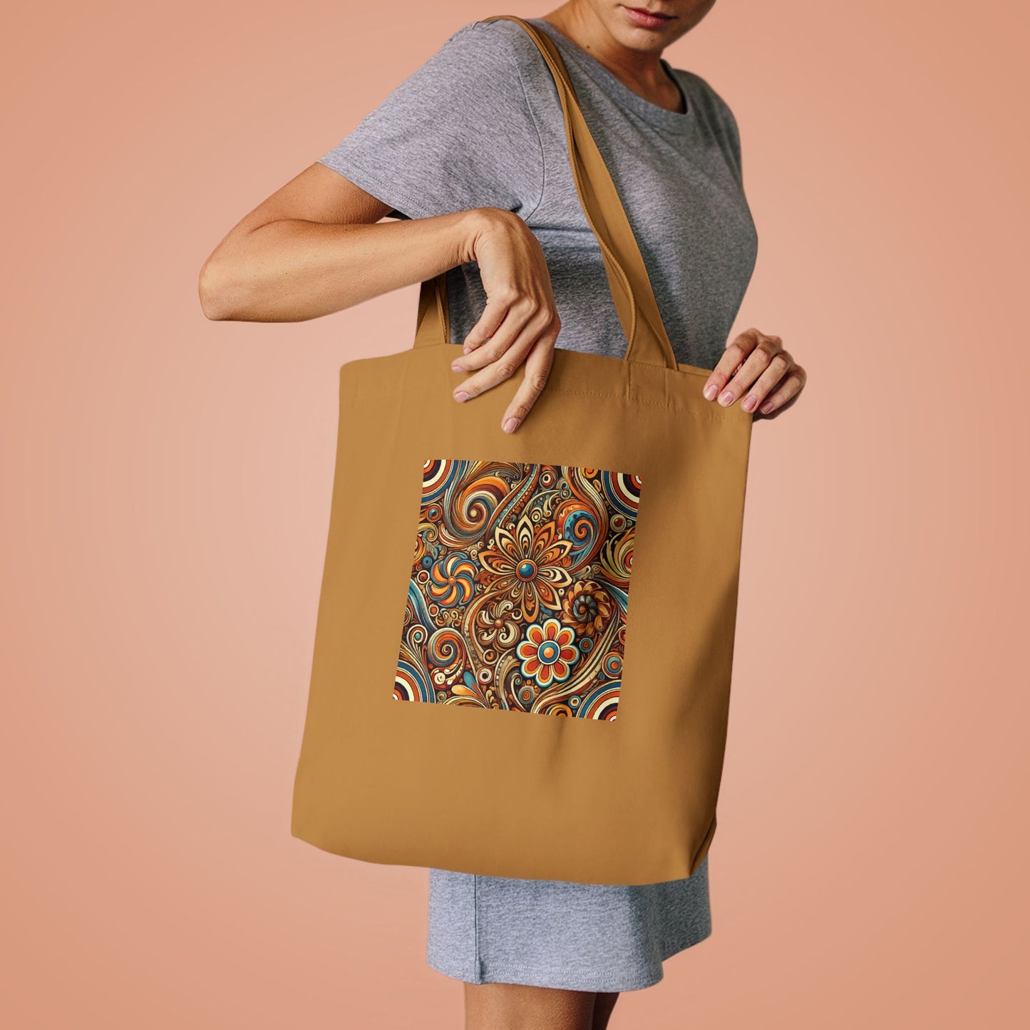 Ornate Abstract Floral Paisley Pattern Tote Bag