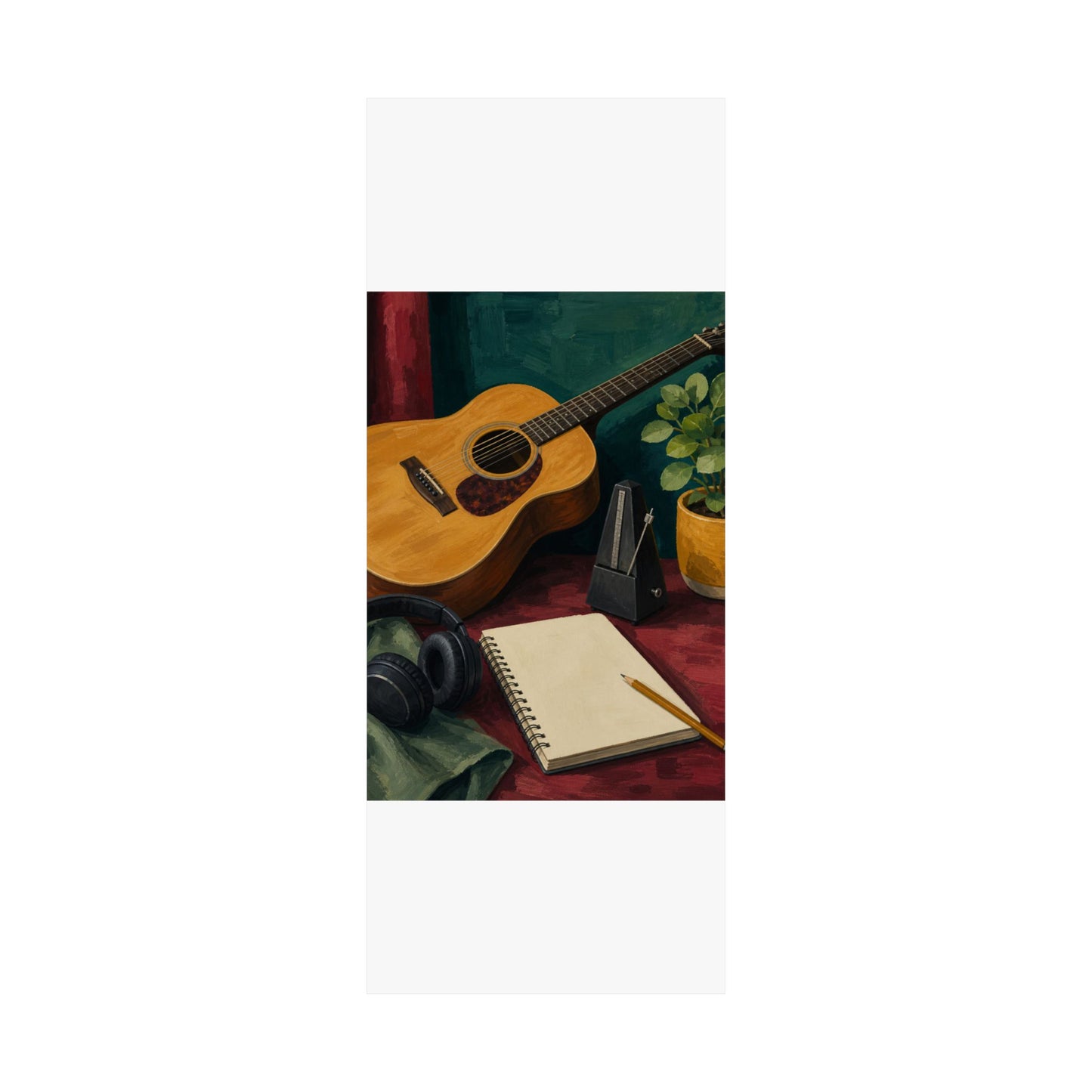 Cozy Acoustic Music Practice Art Poster