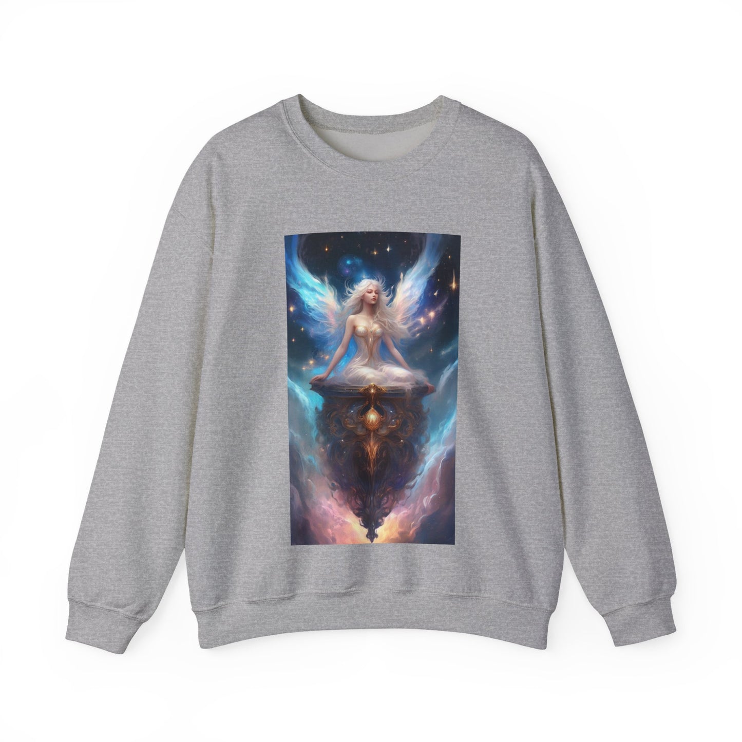Celestial Winged Meditation Fantasy Portrait Sweatshirt