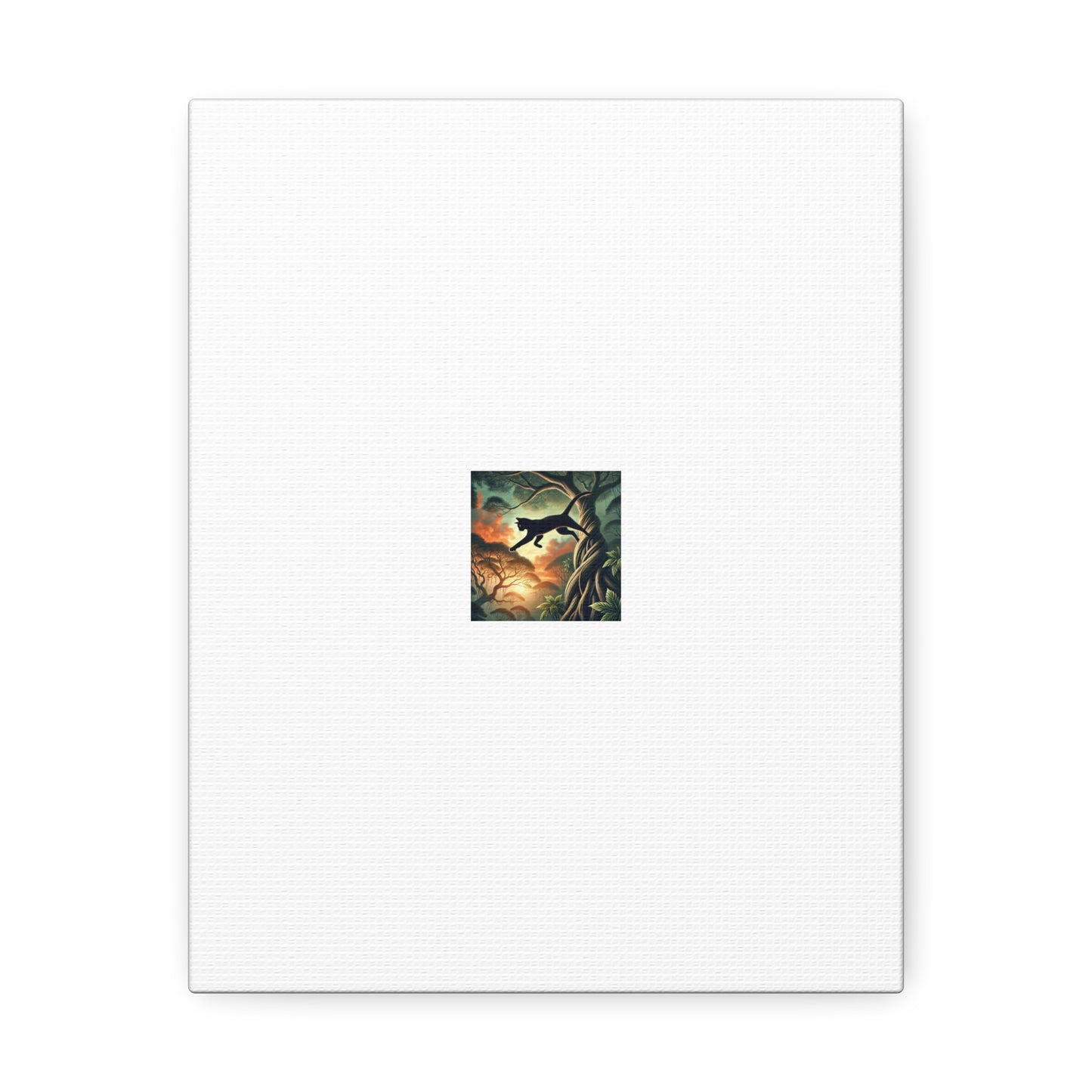 Enchanted Black Cat Forest Canvas Fantasy Cat Wall Art Gift