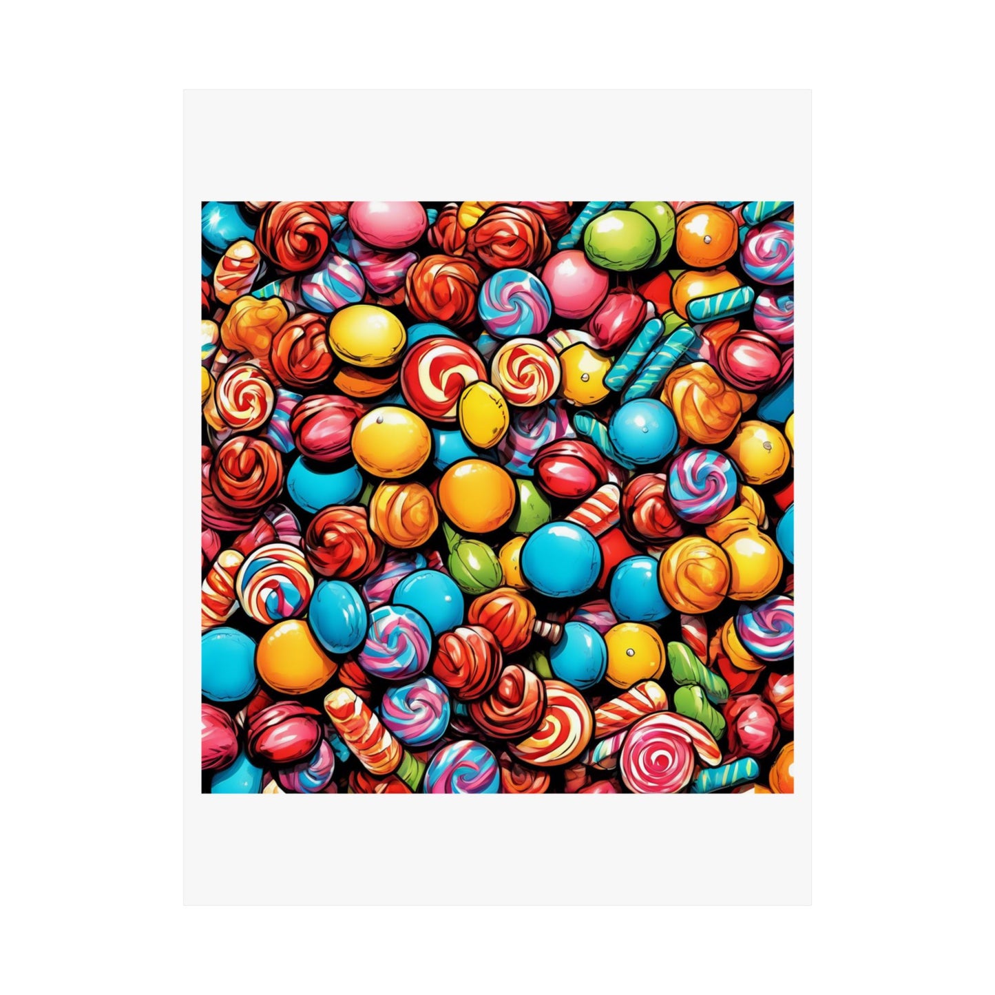 Colorful Candy Pattern Sweets Gift Art Poster