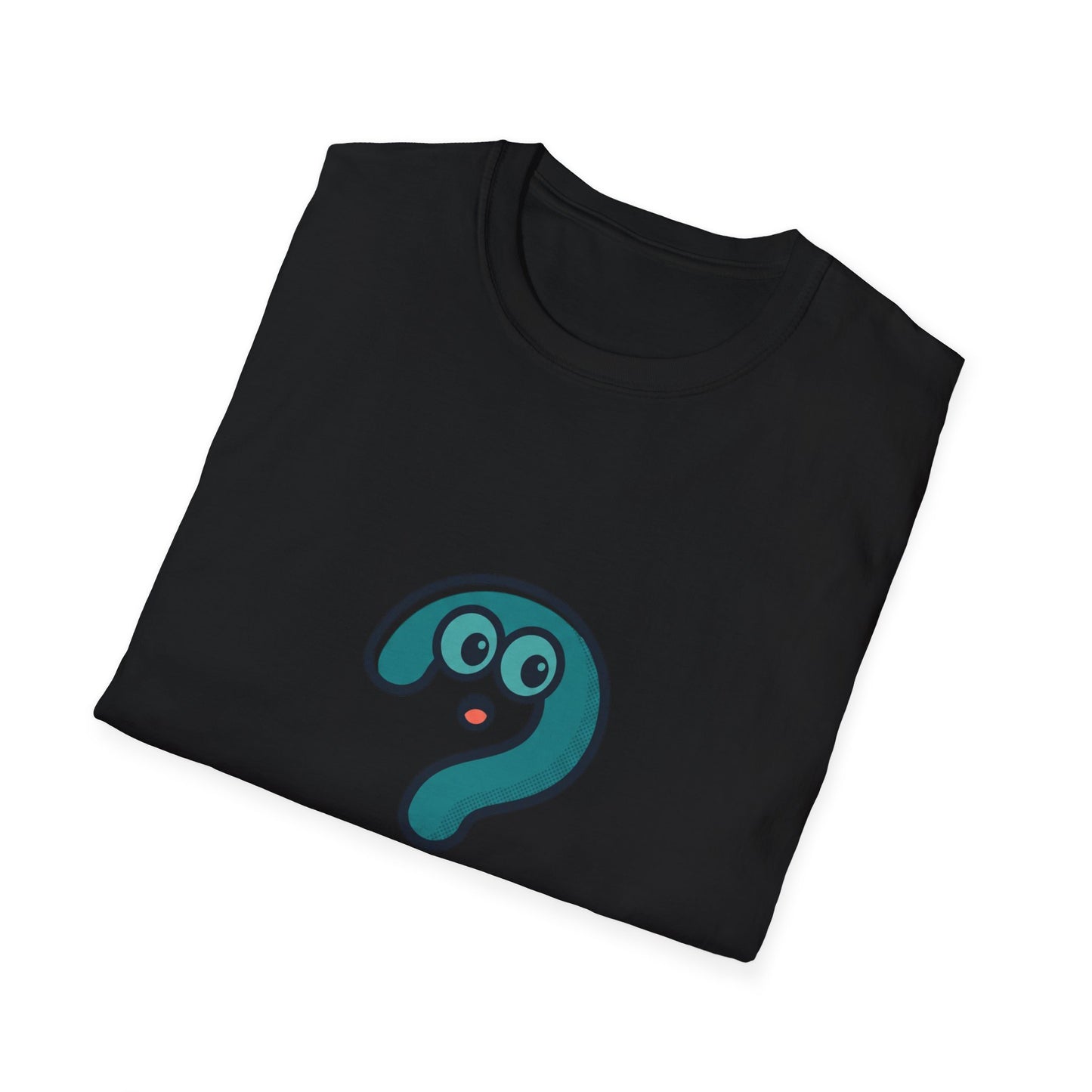 Confused Question Mark Character T-Shirt | Funny “Huh?” Cartoon Graphic Tee, Silly Expression Humor Shirt