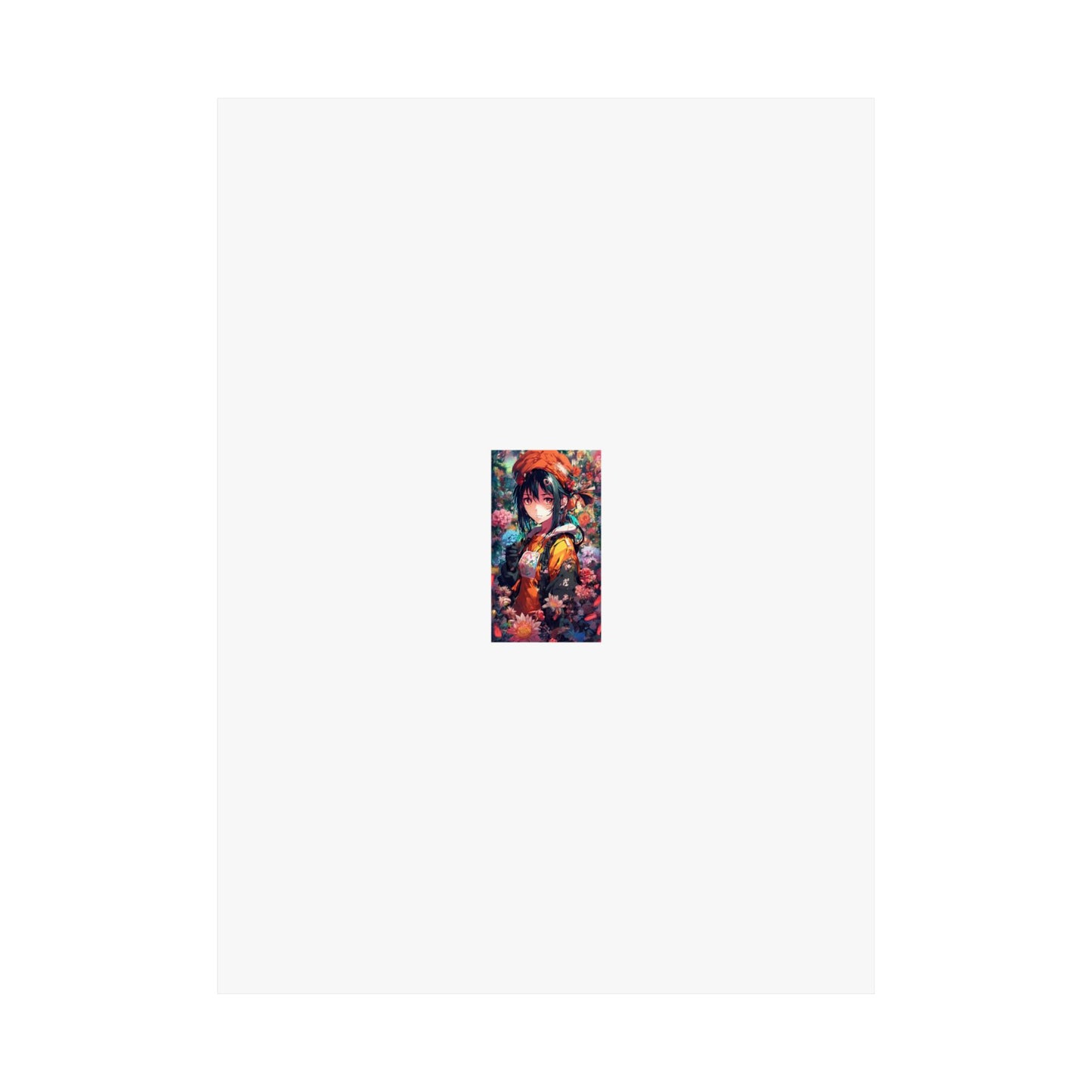 Anime Floral Forest Heroine Portrait Flower Poster Art