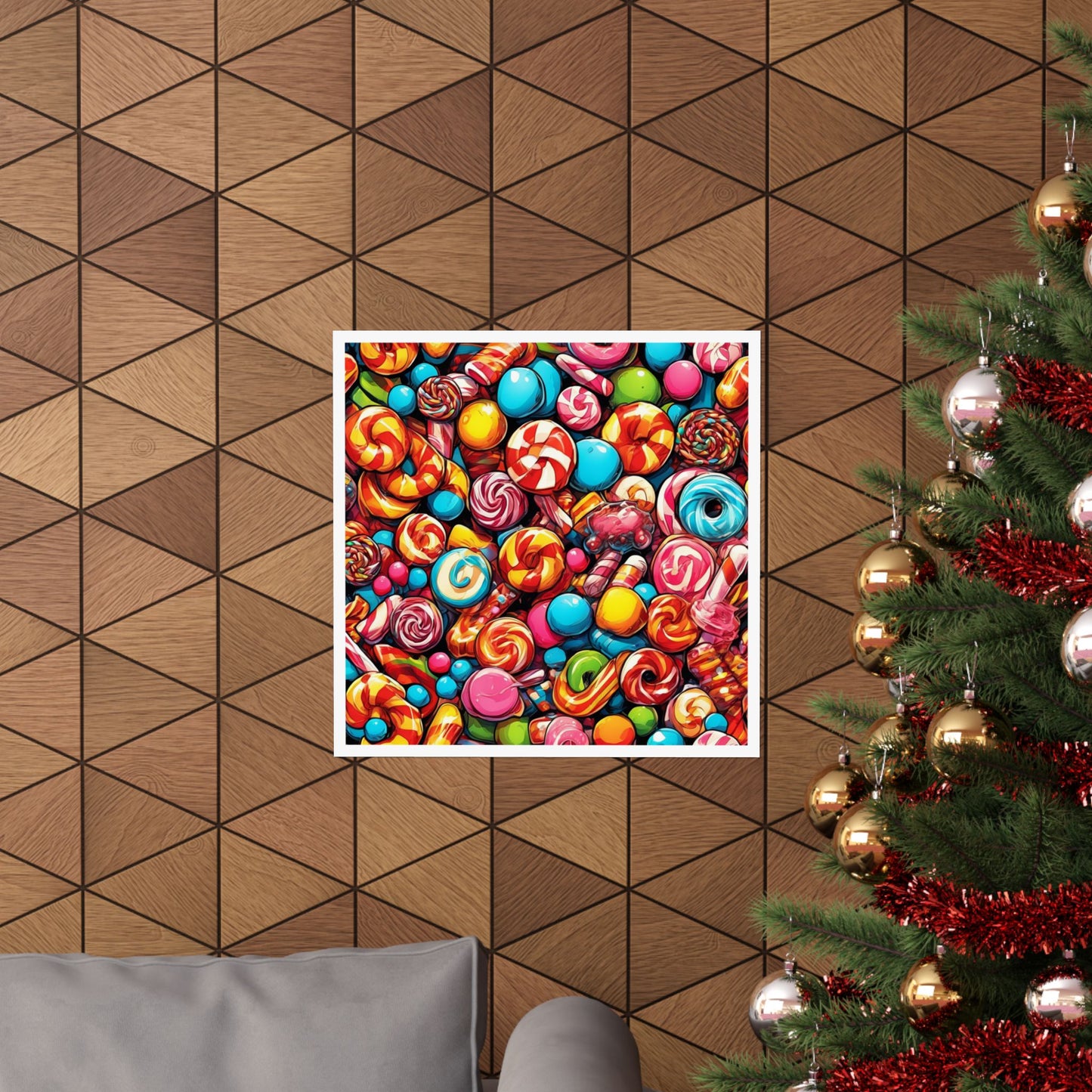 Colorful Candy and Lollipop Pattern Poster