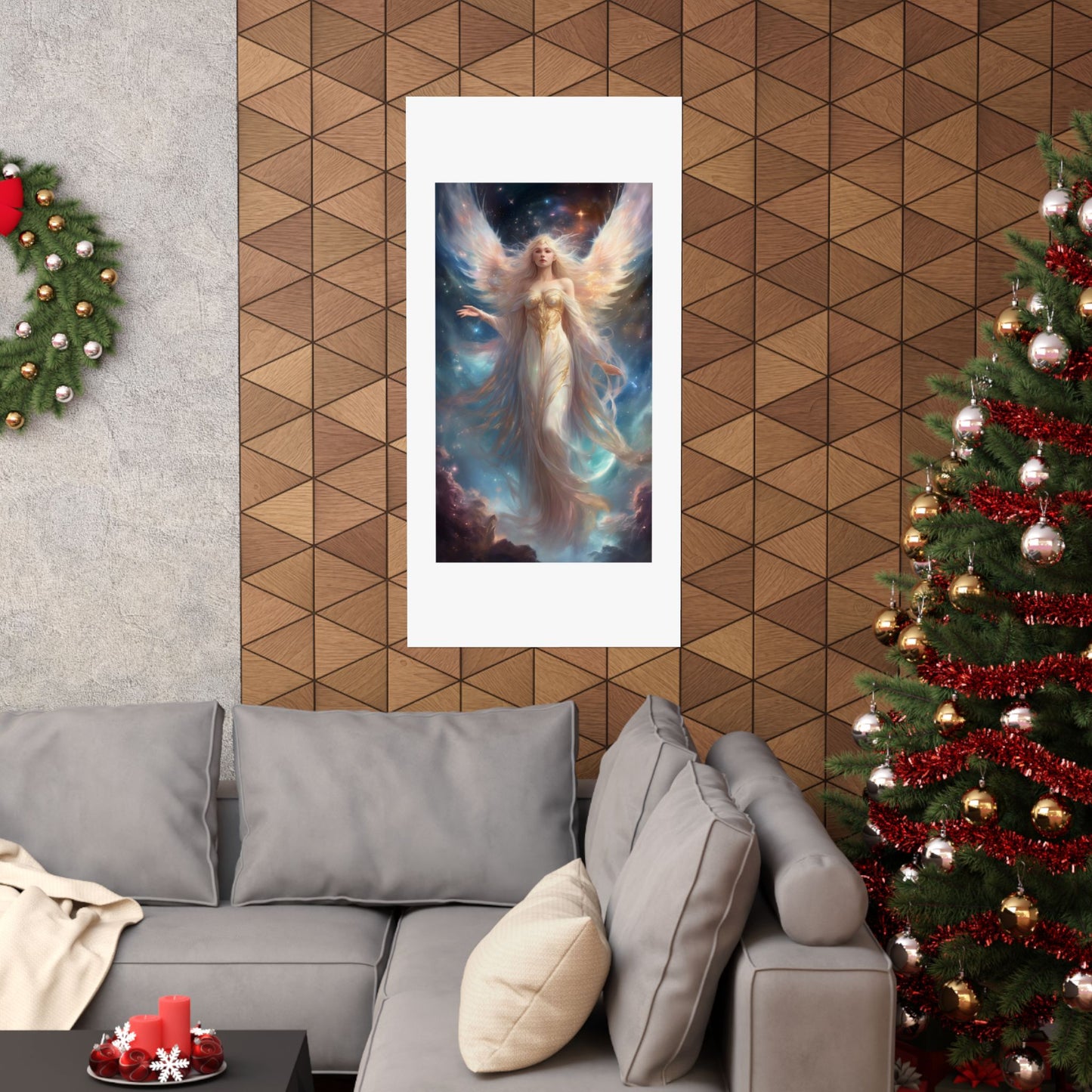 Celestial Winged Heroine Fantasy Portrait Poster