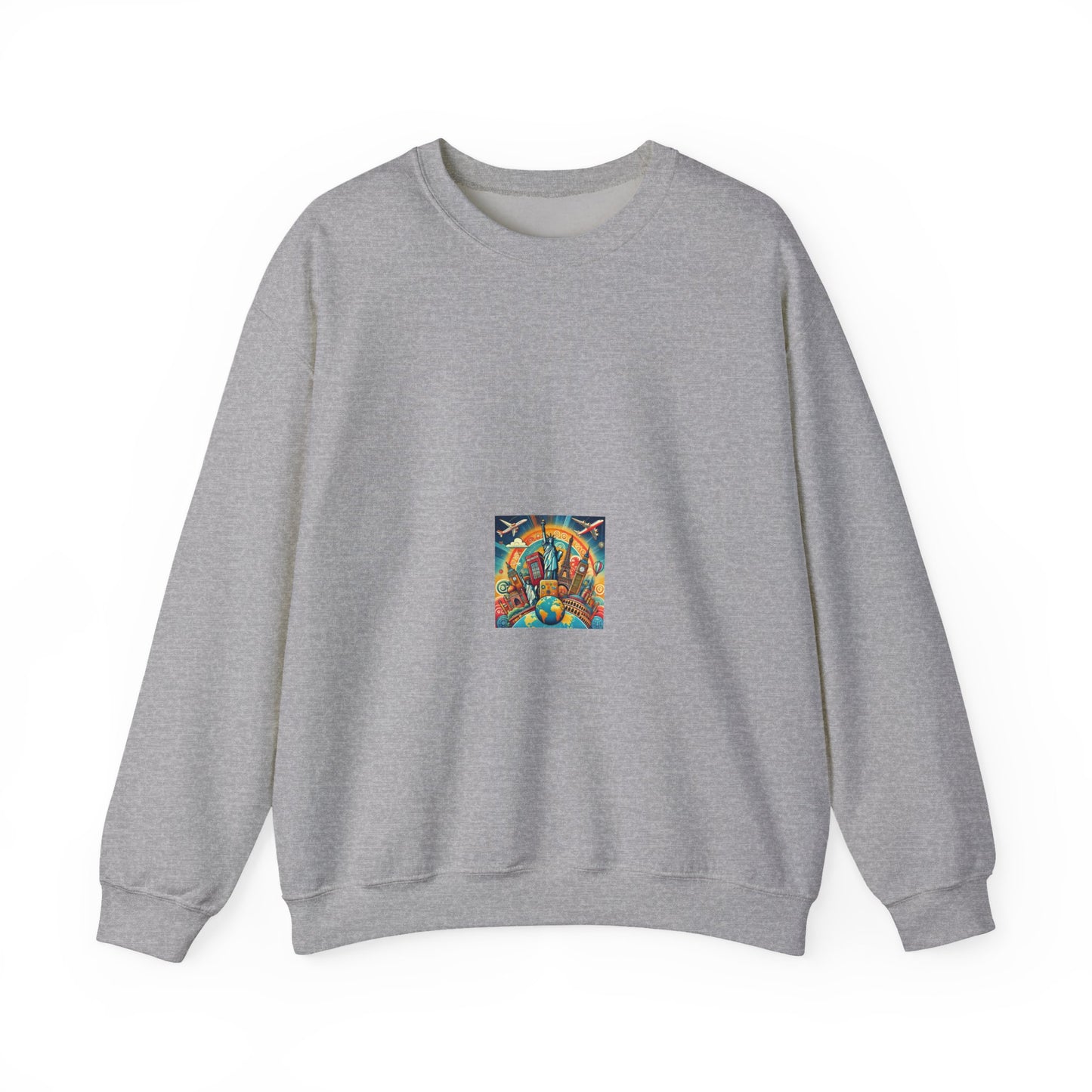 Global Landmark Adventure Collage Soft Travel Sweatshirt