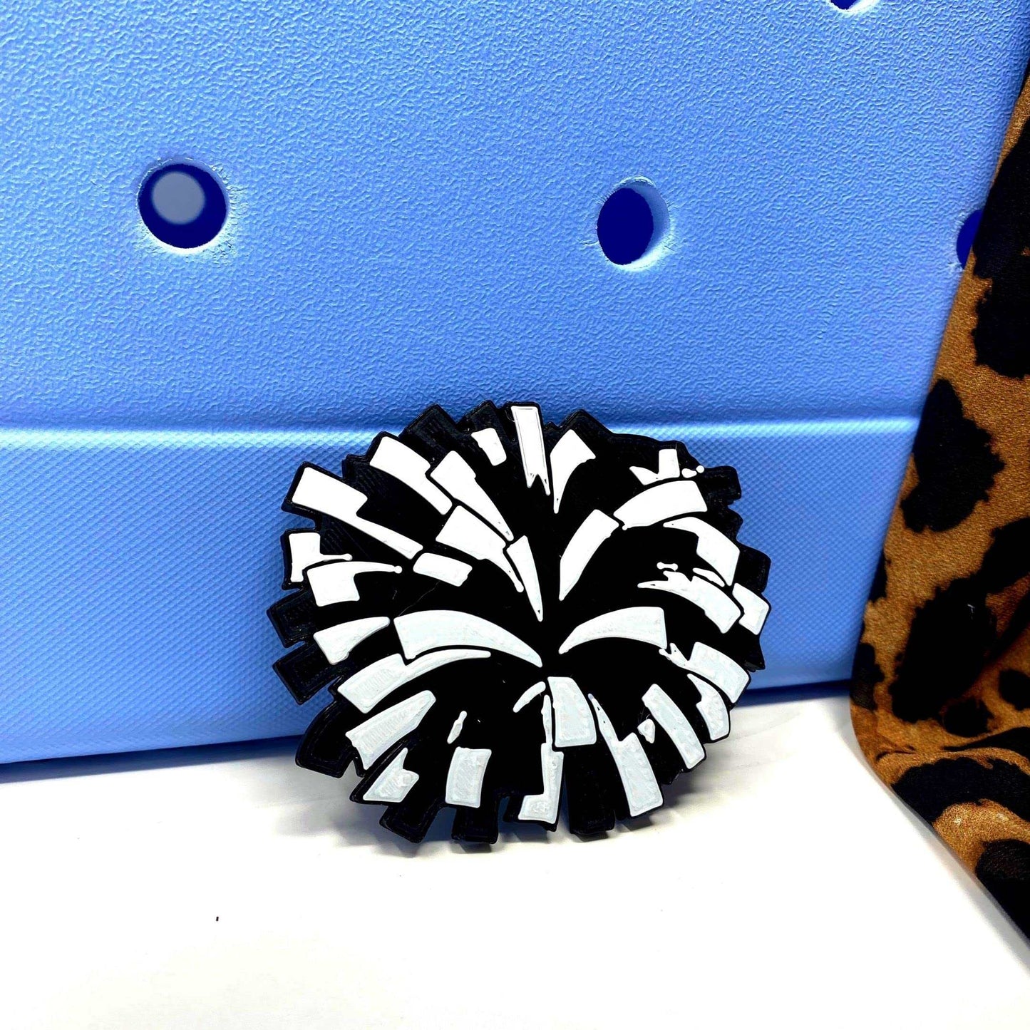 BOGLETS - Cheerleading Charm Compatible with Bogg Bags - Decorative Charm for Bogg Bags & Other Tote Bags (Black Pom Pom)