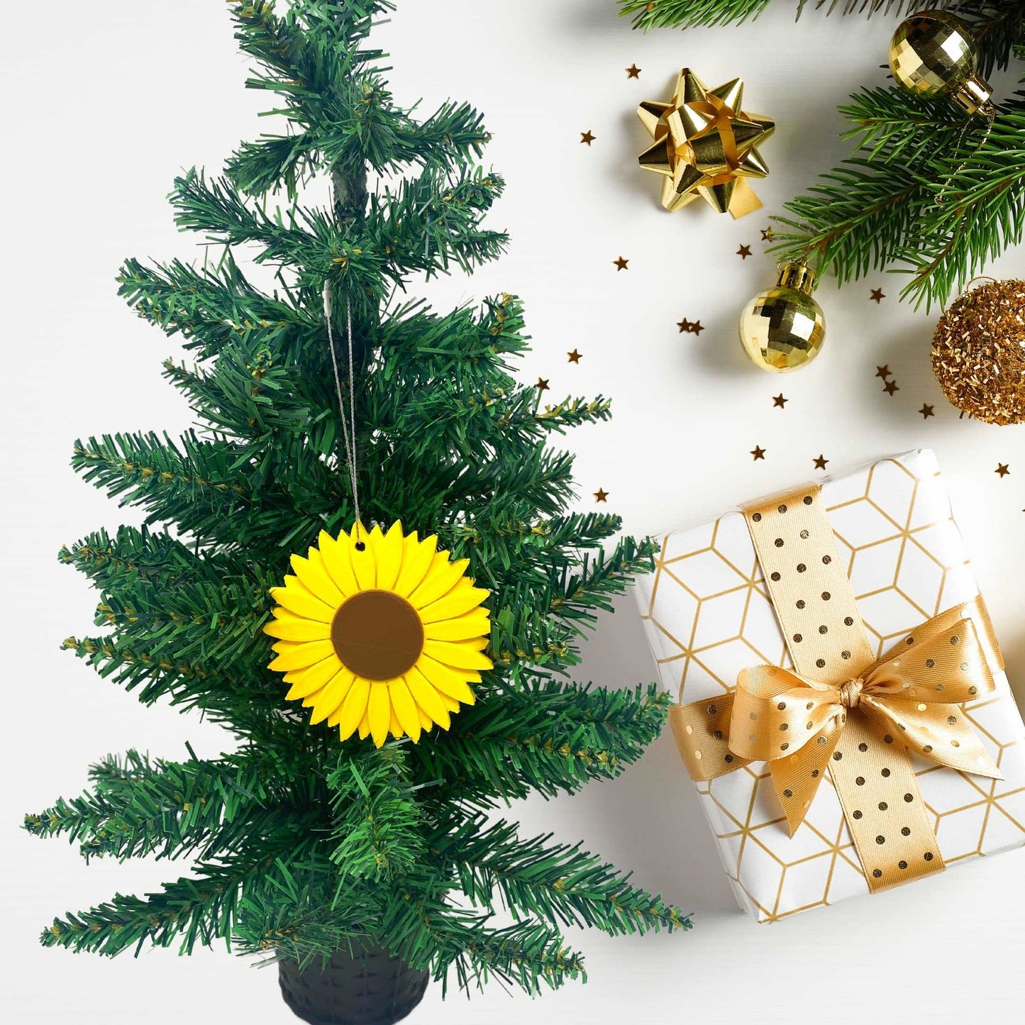 Sunflower Flower Christmas Ornament - Perfect for Decorating your Christmas Tree - Decorative Holiday Ornament - Made in The USA