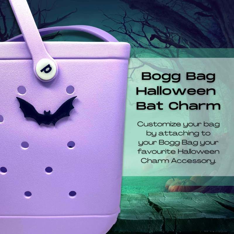 BOGLETS - Halloween Tote Bag Charms Compatible With Bogg Bags (Bat)