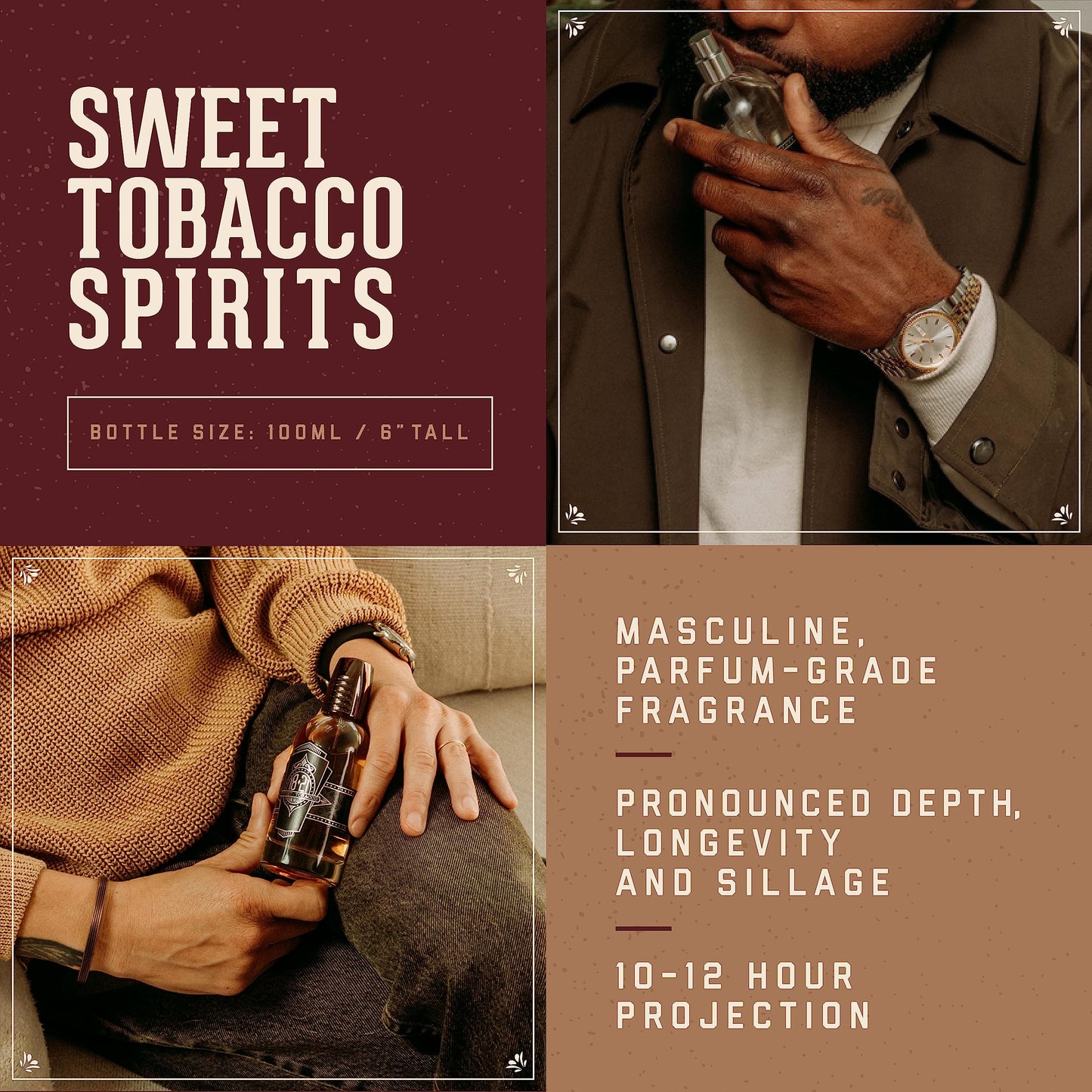 18.21 Man Made Men’s Cologne, Sweet Tobacco Fragrance, 3.4 Fl. Oz - Long-Lasting Eau De Parfum for Men, Sweet Scent with Woodsy Undertones - Eau De Toilette with Masculine Aromatics