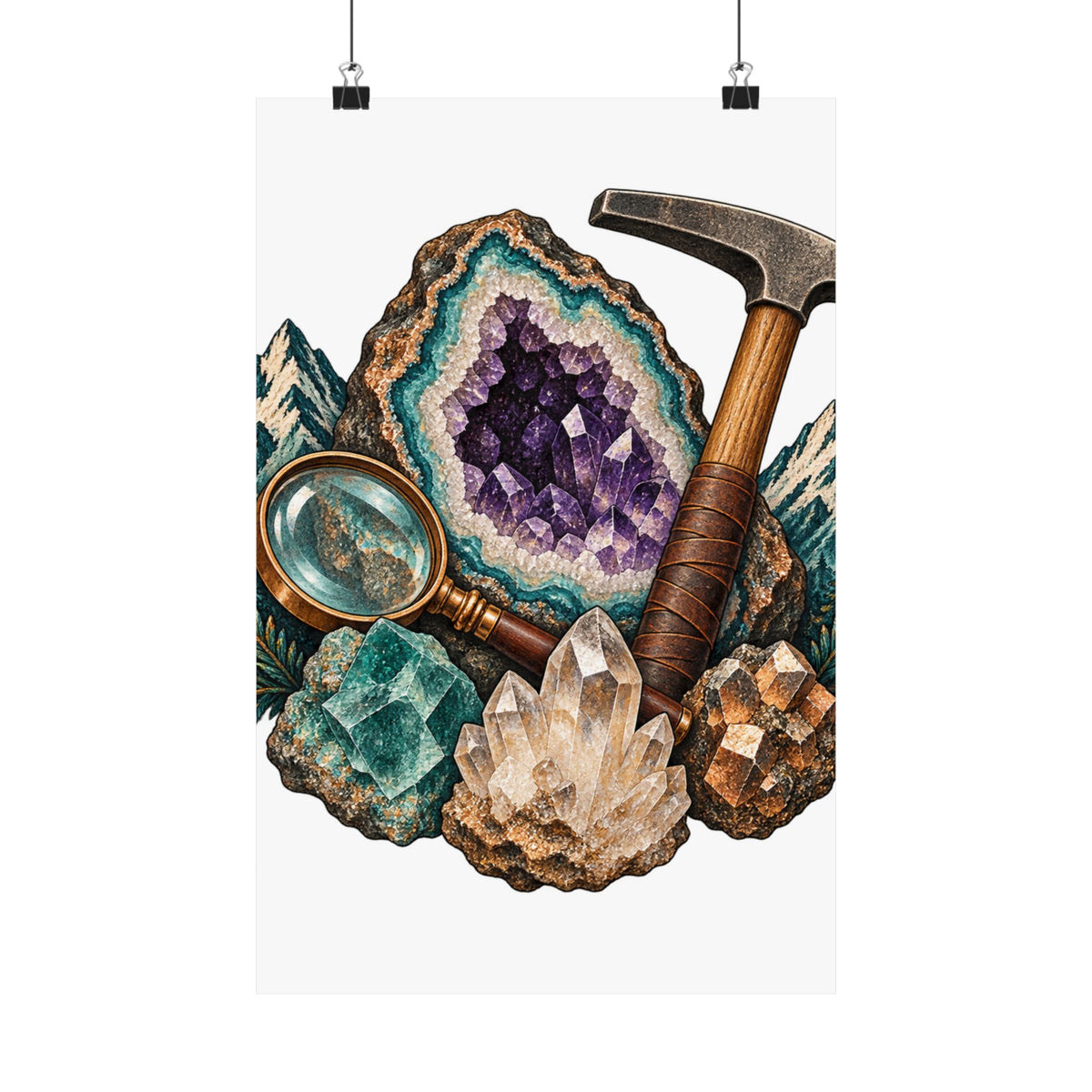 Vintage Geode and Rockhounding Field Kit Poster