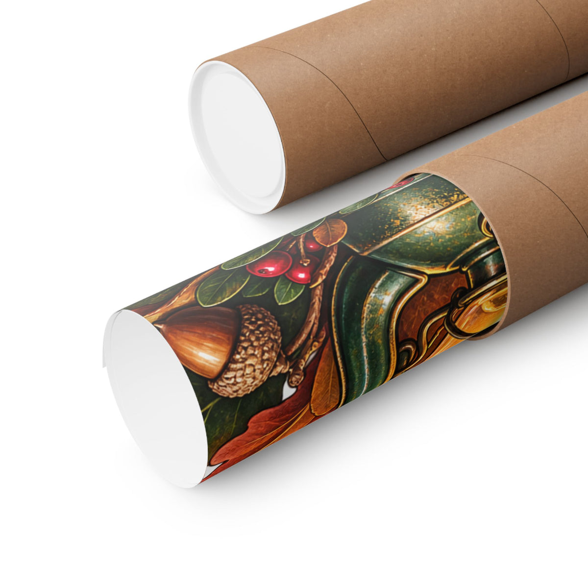 Autumn Oak Lantern and Acorns Poster