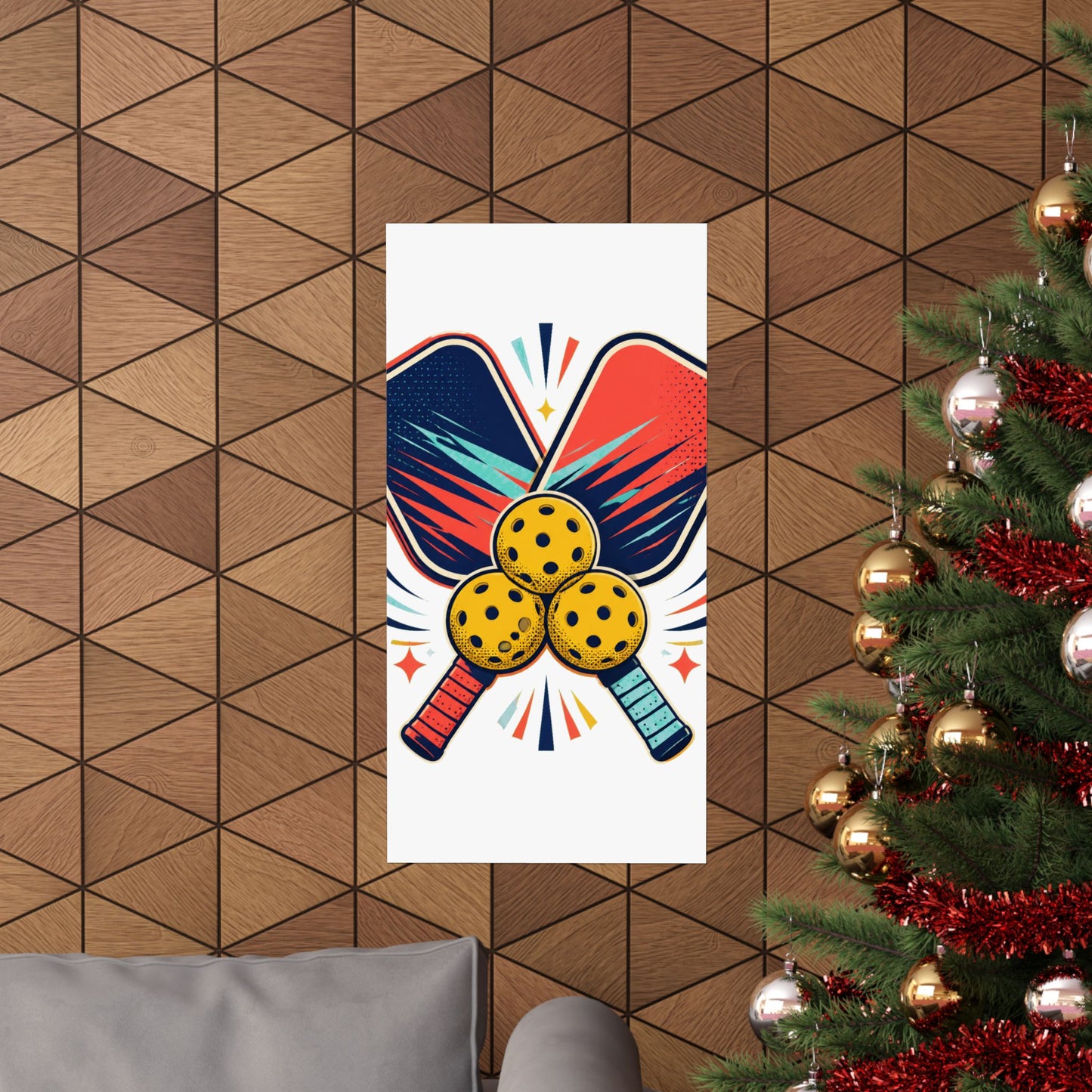 Retro Pickleball Paddles Recreational Sports Art Poster