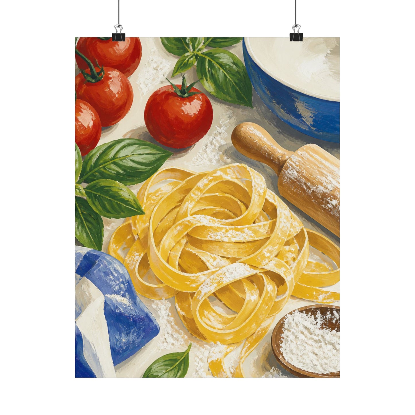 Fresh Pasta Making Kitchen Art Poster