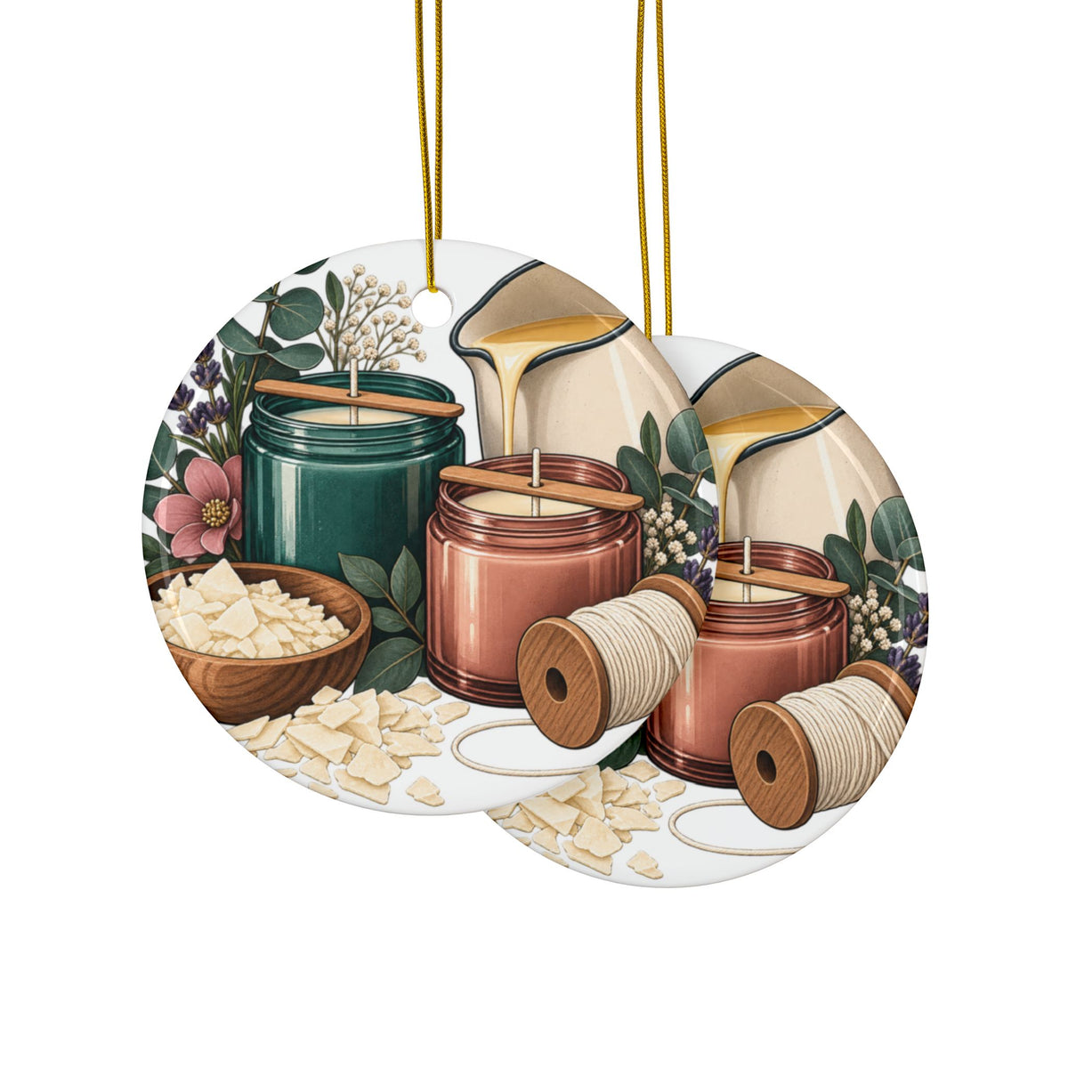 Artisan Candle Making Workshop Round Ornament