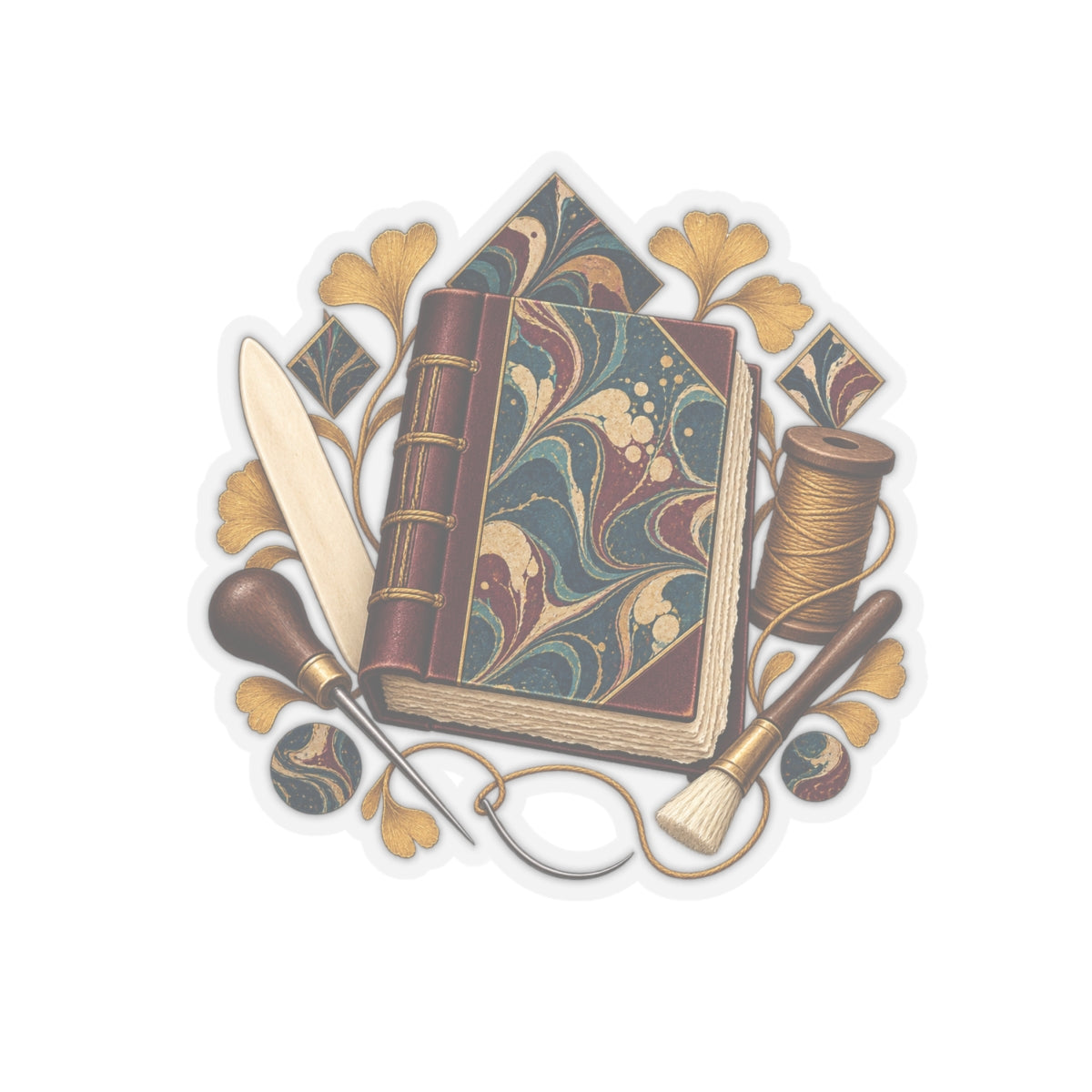 Traditional Marbled Bookbinding Workshop Sticker