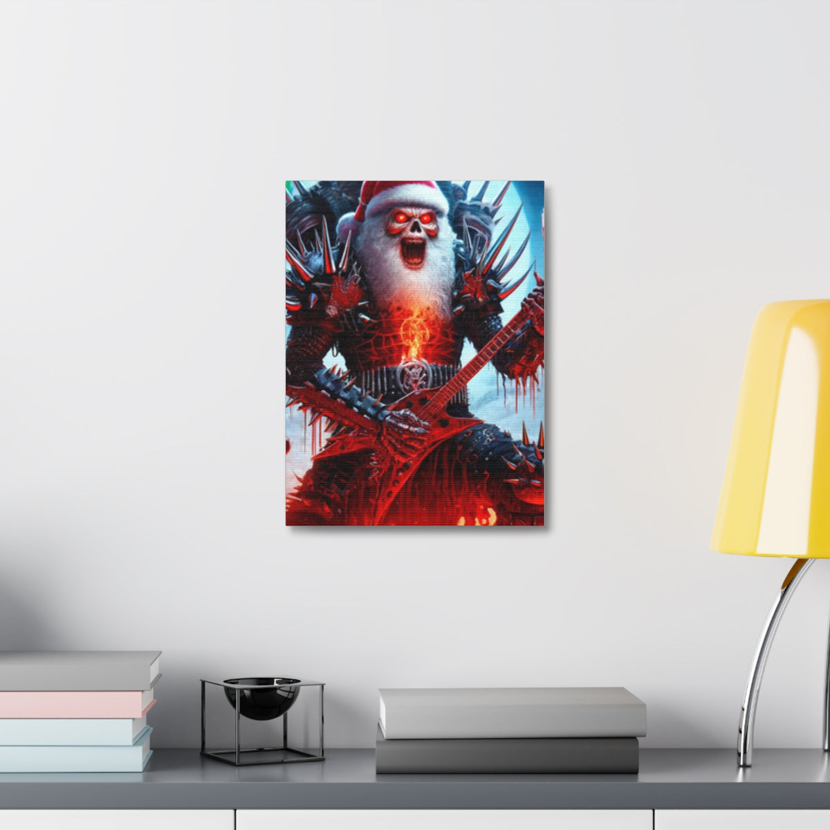 Heavy Metal Santa Holiday Concert Dark Holiday Canvas Art