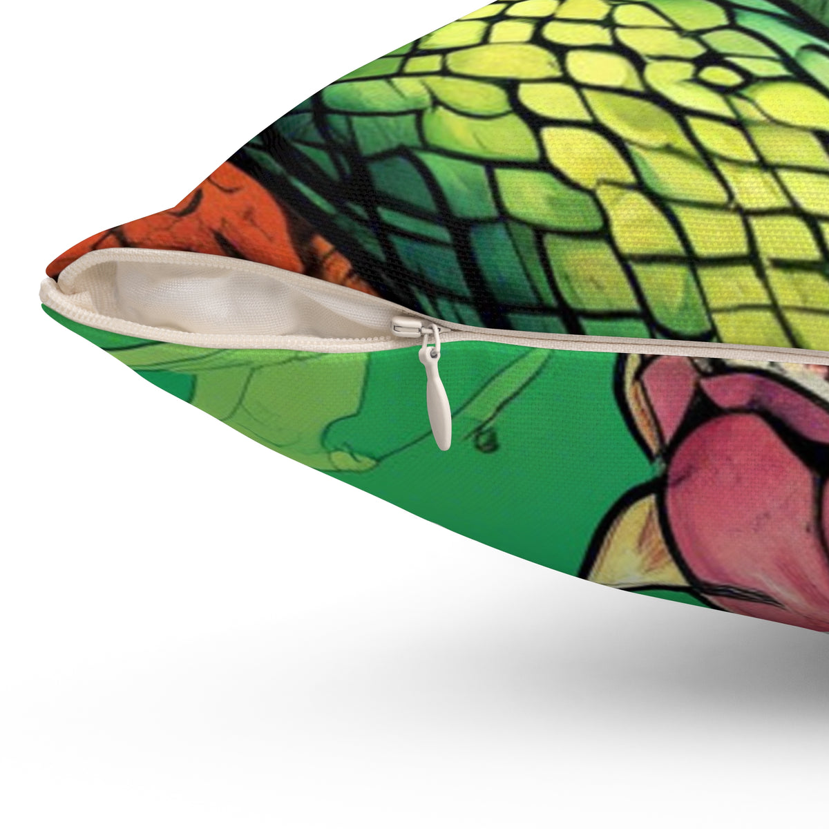 Serpent Guardian Dog Bold Fantasy Decorative Pillow