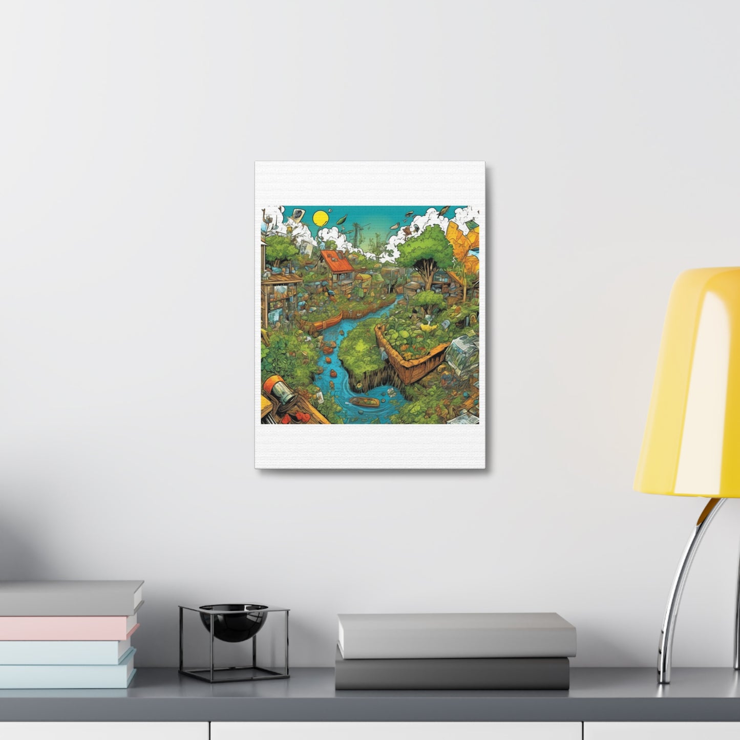 Whimsical Garden Stream Nature Gift Art Canvas