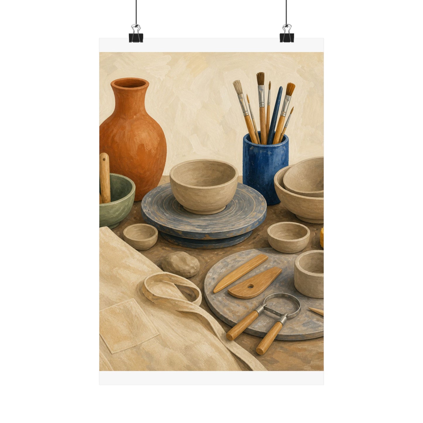Colorful Pottery Studio Hobby Poster