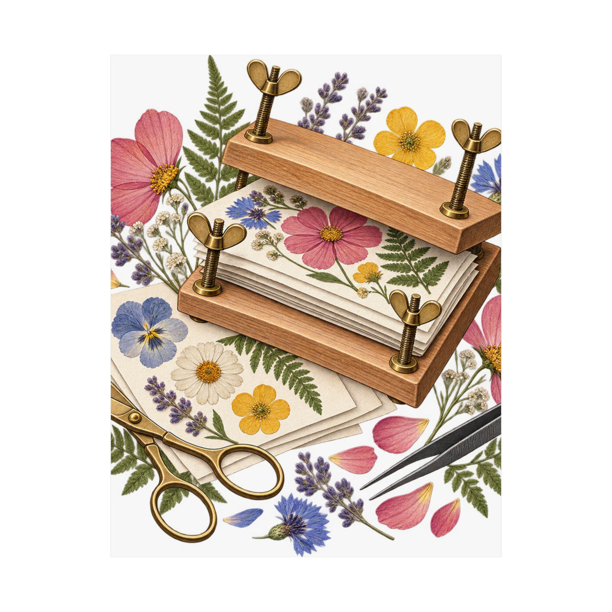 Botanical Flower Press Workshop Poster