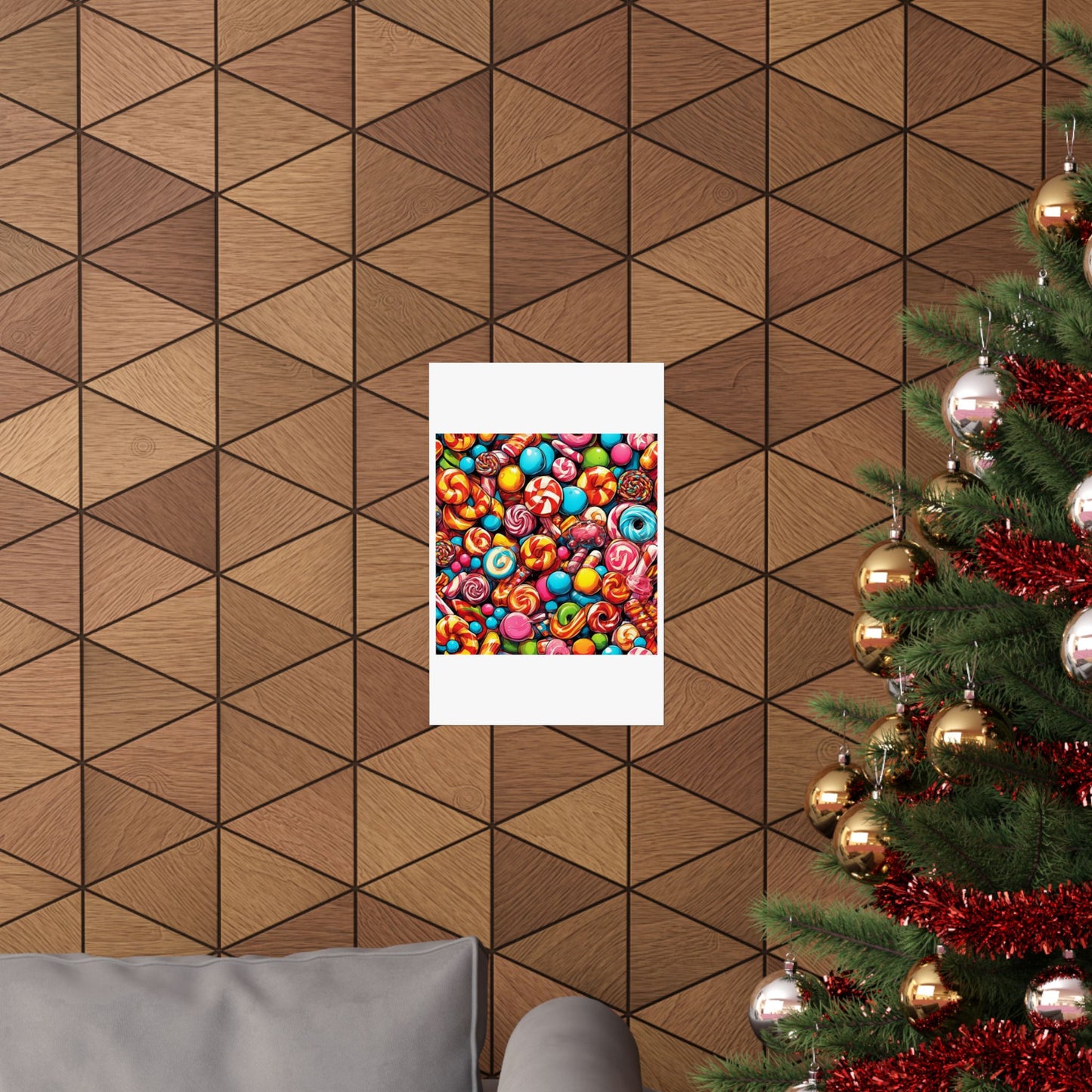 Colorful Candy and Lollipop Pattern Poster