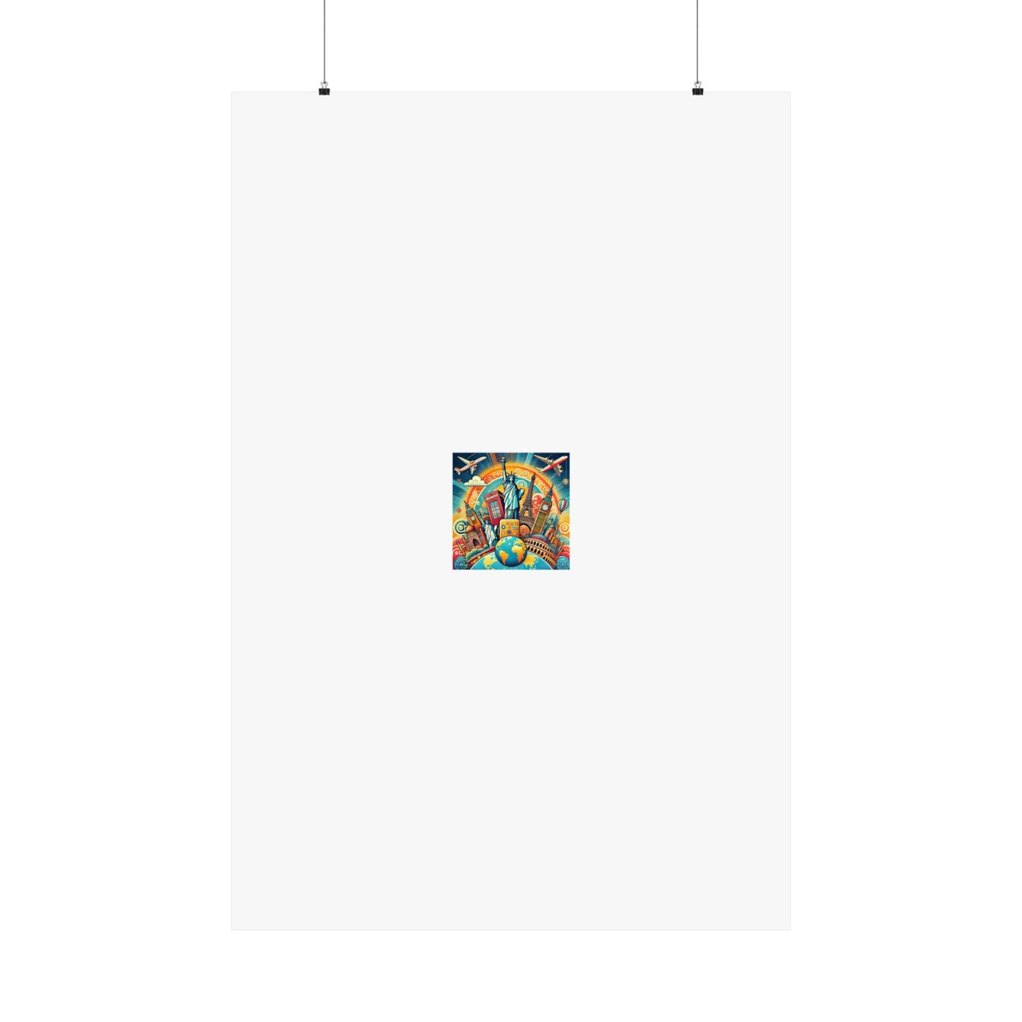 Global Landmark Adventure Collage Colorful Travel Poster
