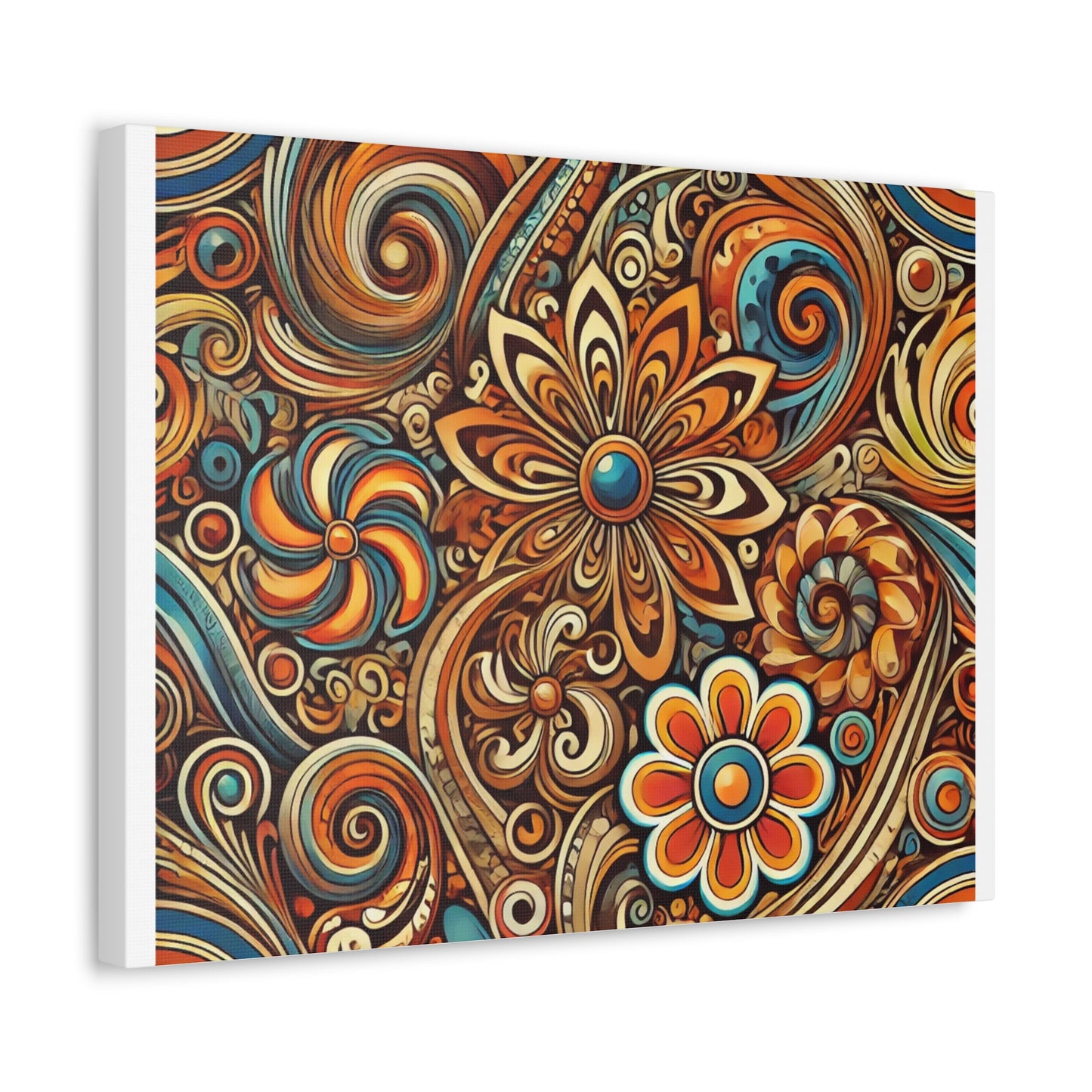 Ornate Abstract Floral Paisley Pattern Canvas