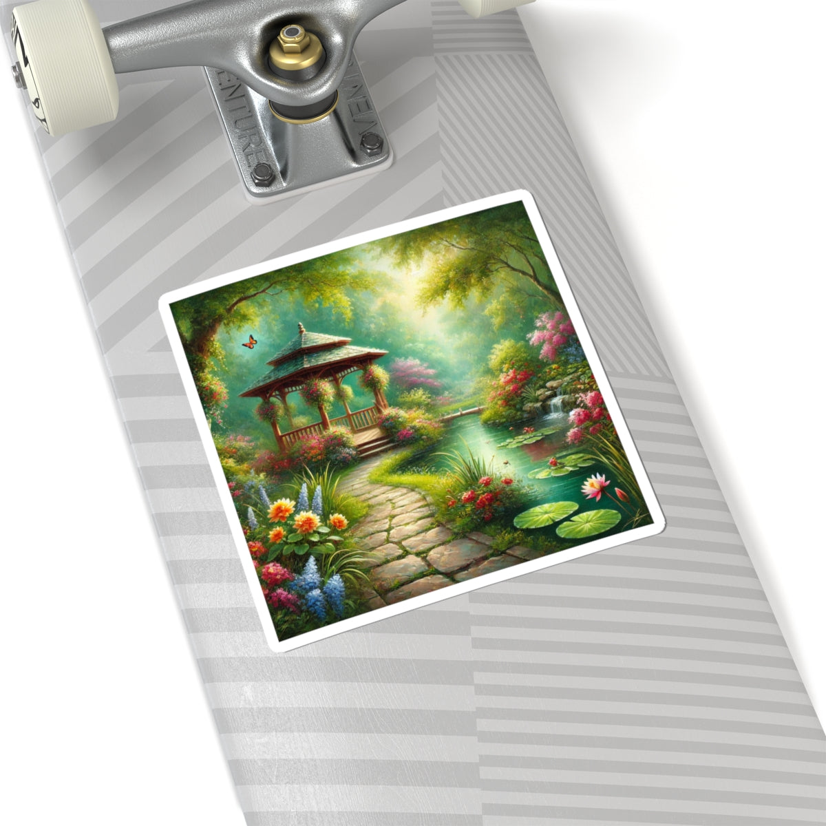 Spring Garden Gazebo Floral Landscape Sticker