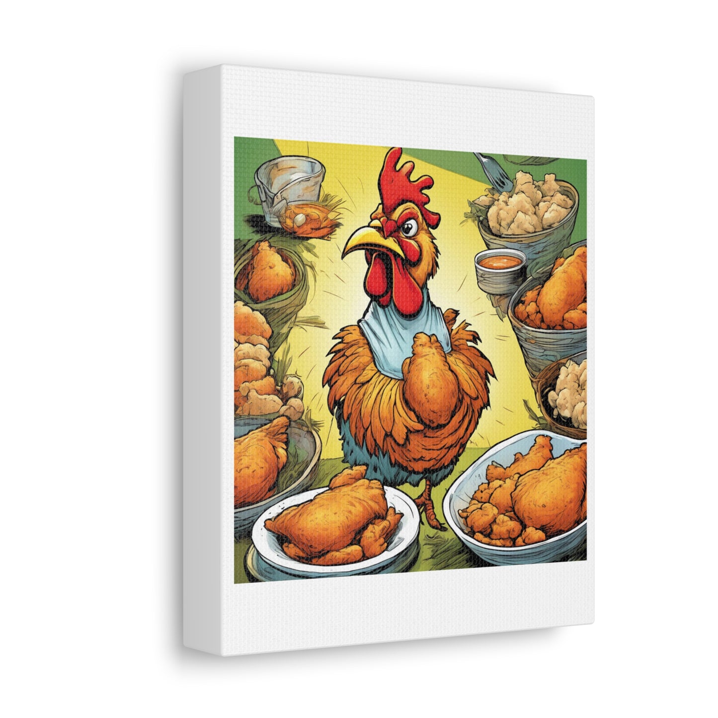 Funny Chicken Fried Food Comfort Food Art Canvas