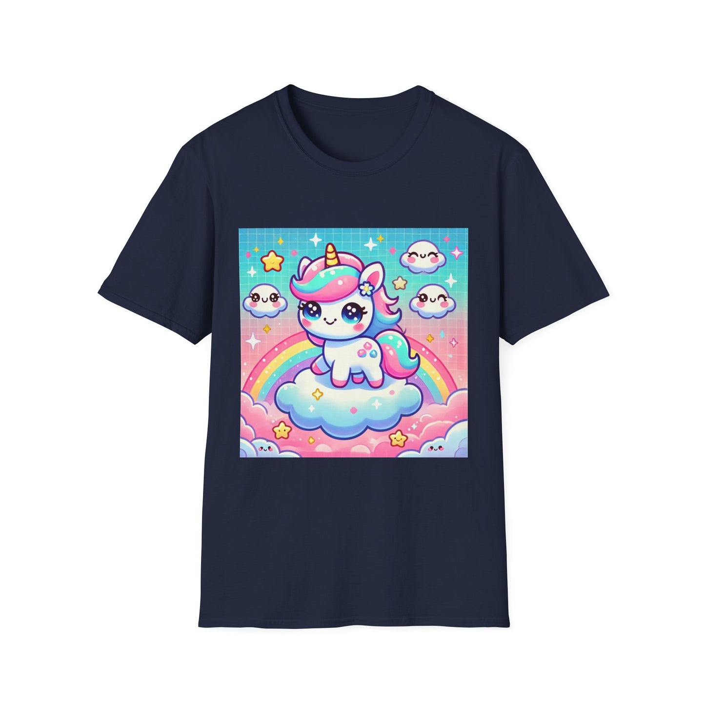 Kawaii Anime Unicorn Unisex Softstyle T-Shirt - Cute & Stylish Tee for Anime Lovers - Comfortable Casual Wear for All Genders