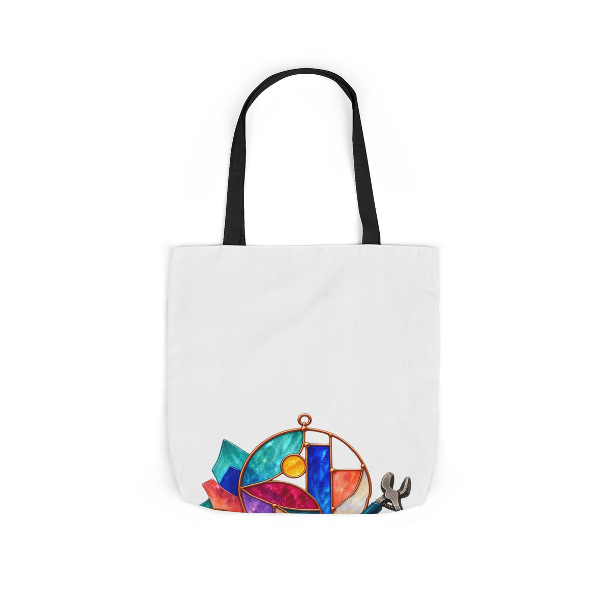 Abstract Stained Glass Suncatcher Workshop Tote Bag