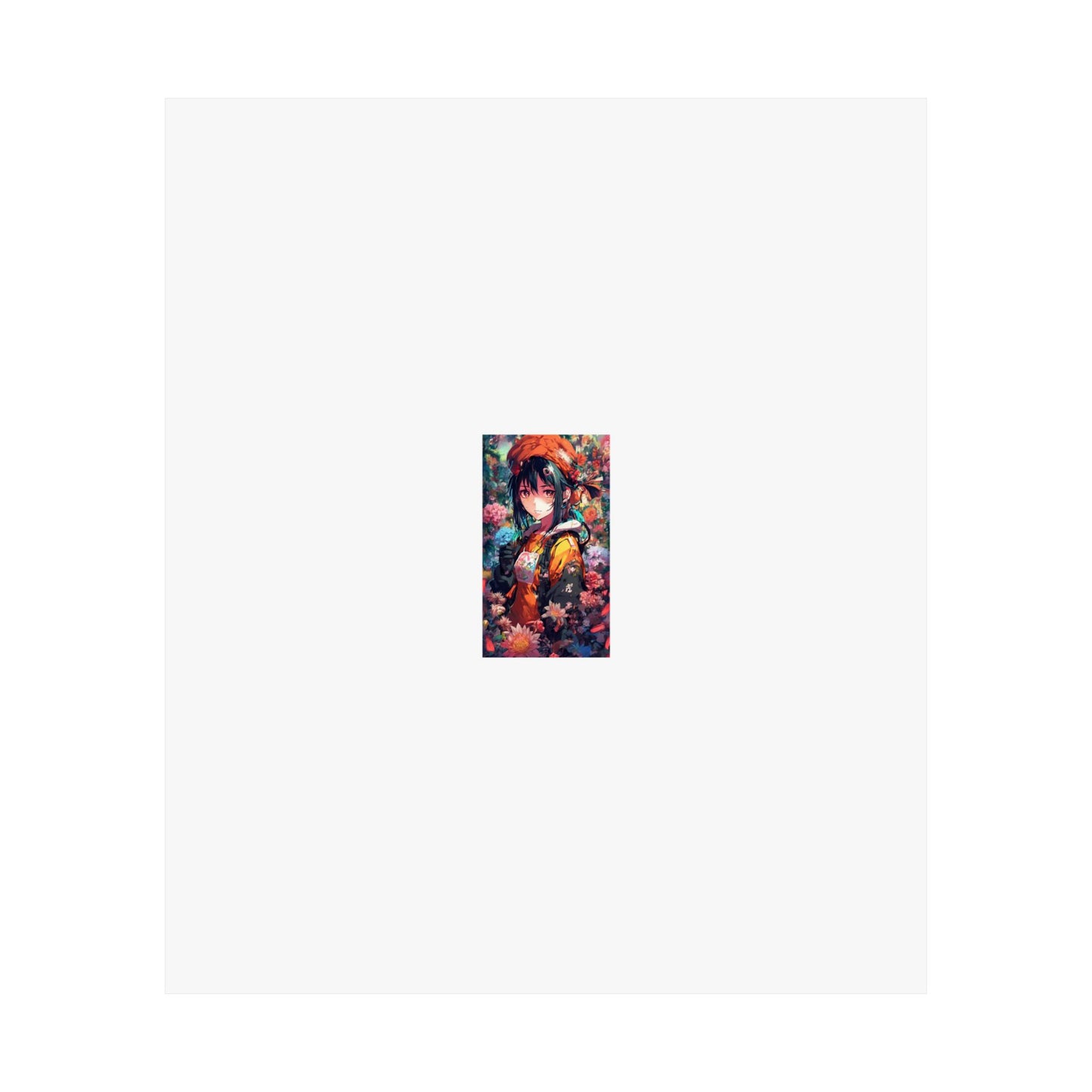 Anime Floral Forest Heroine Portrait Flower Poster Art