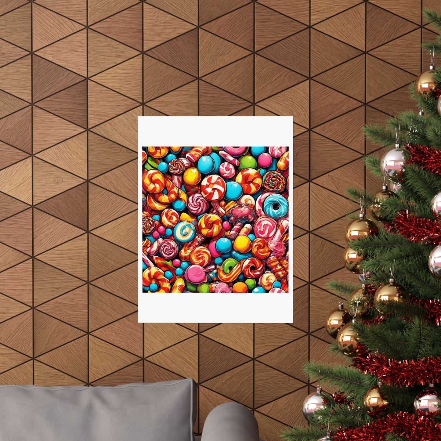 Colorful Candy and Lollipop Pattern Poster
