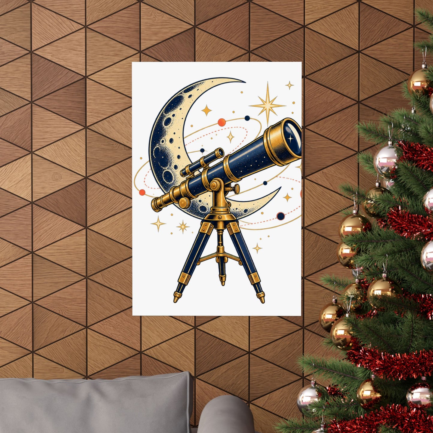 Vintage Telescope Celestial Astronomy Poster